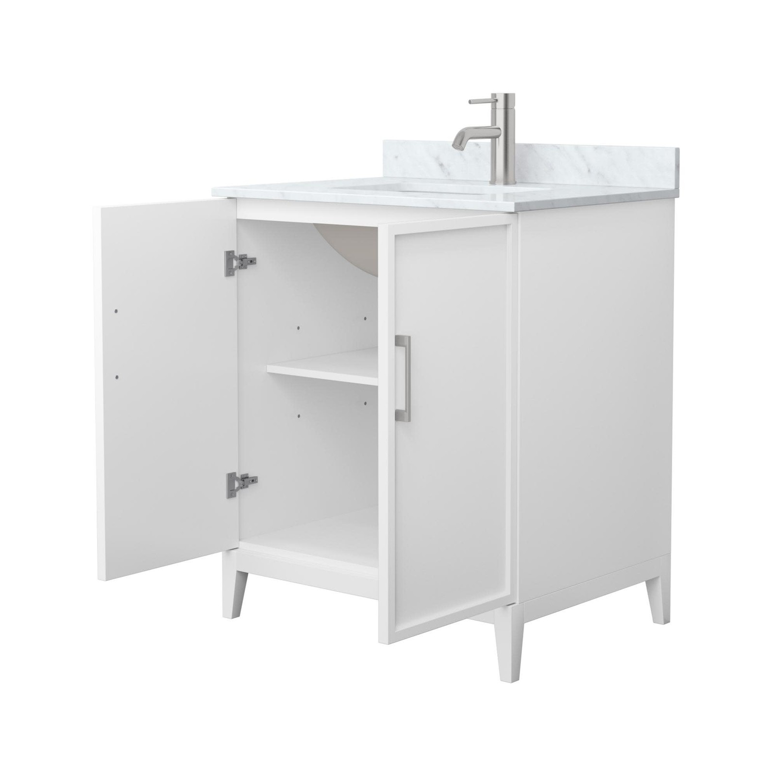 Wyndham Collection WCH717130S-CM-UNSMXX Elan 30″ – White Oak / Brushed Nickel