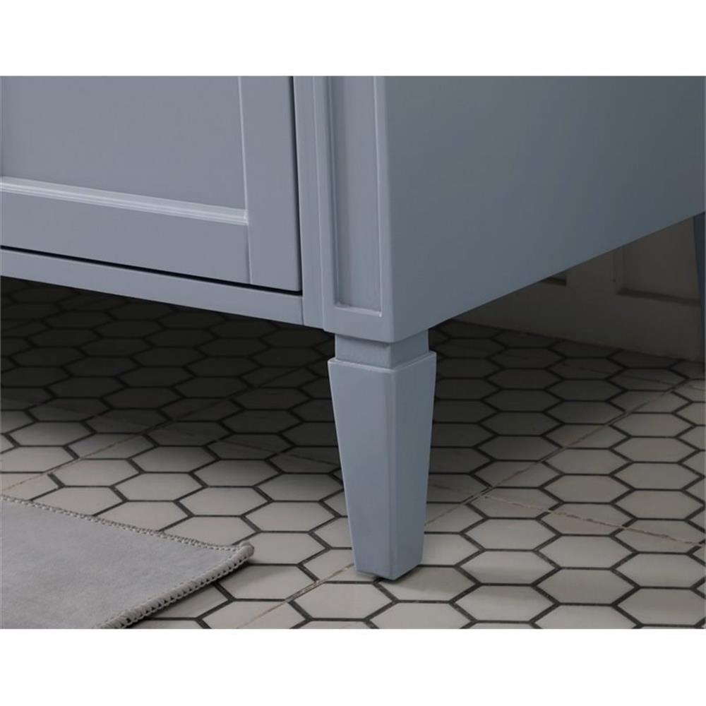Elegant Decor Park Avenue 60″ Metal MDF Marble Single Bathroom Vanity in Gray