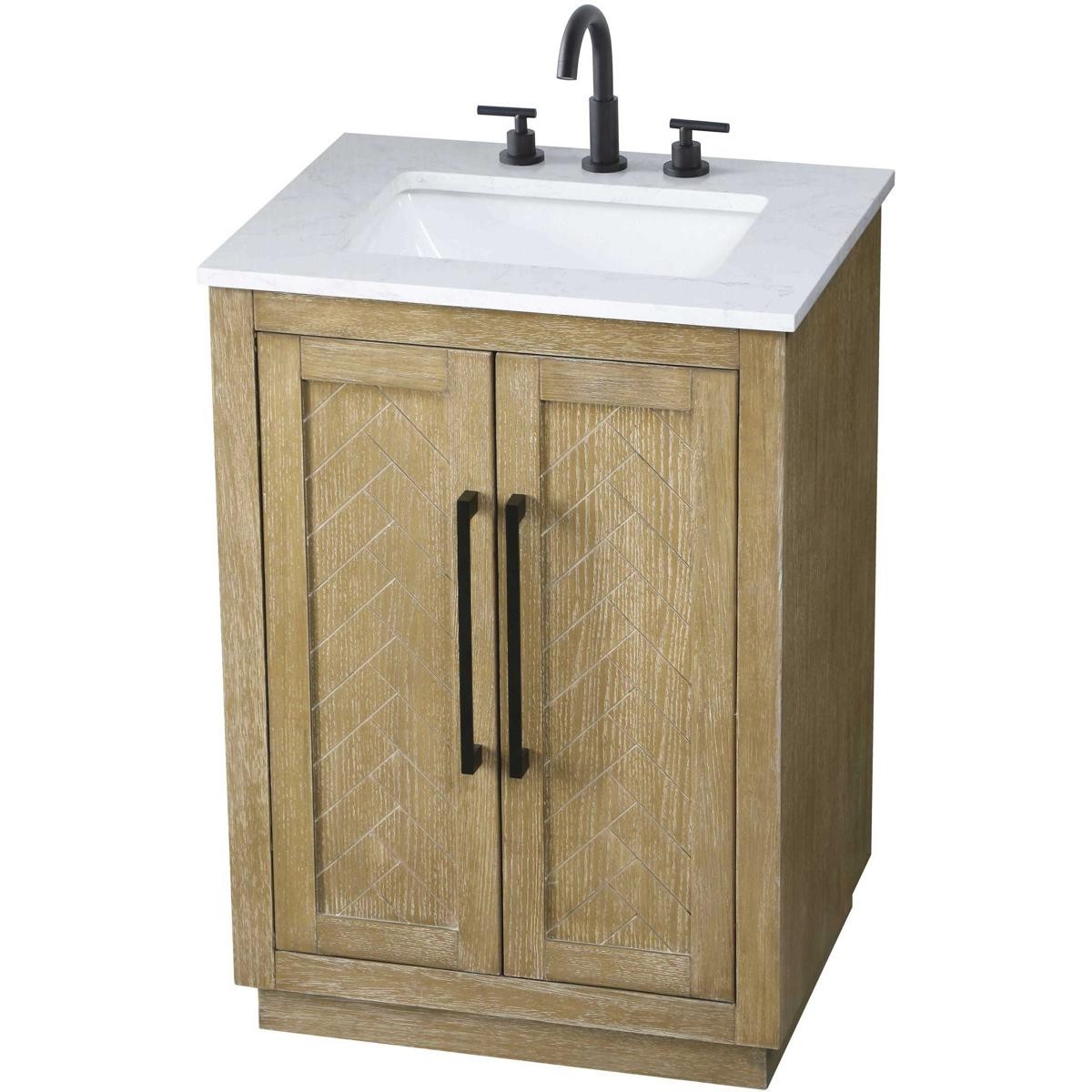 Elegant Lighting VF29024LO Chase 24 X 34 inch Linen Oak Bathroom Vanity Cabinet