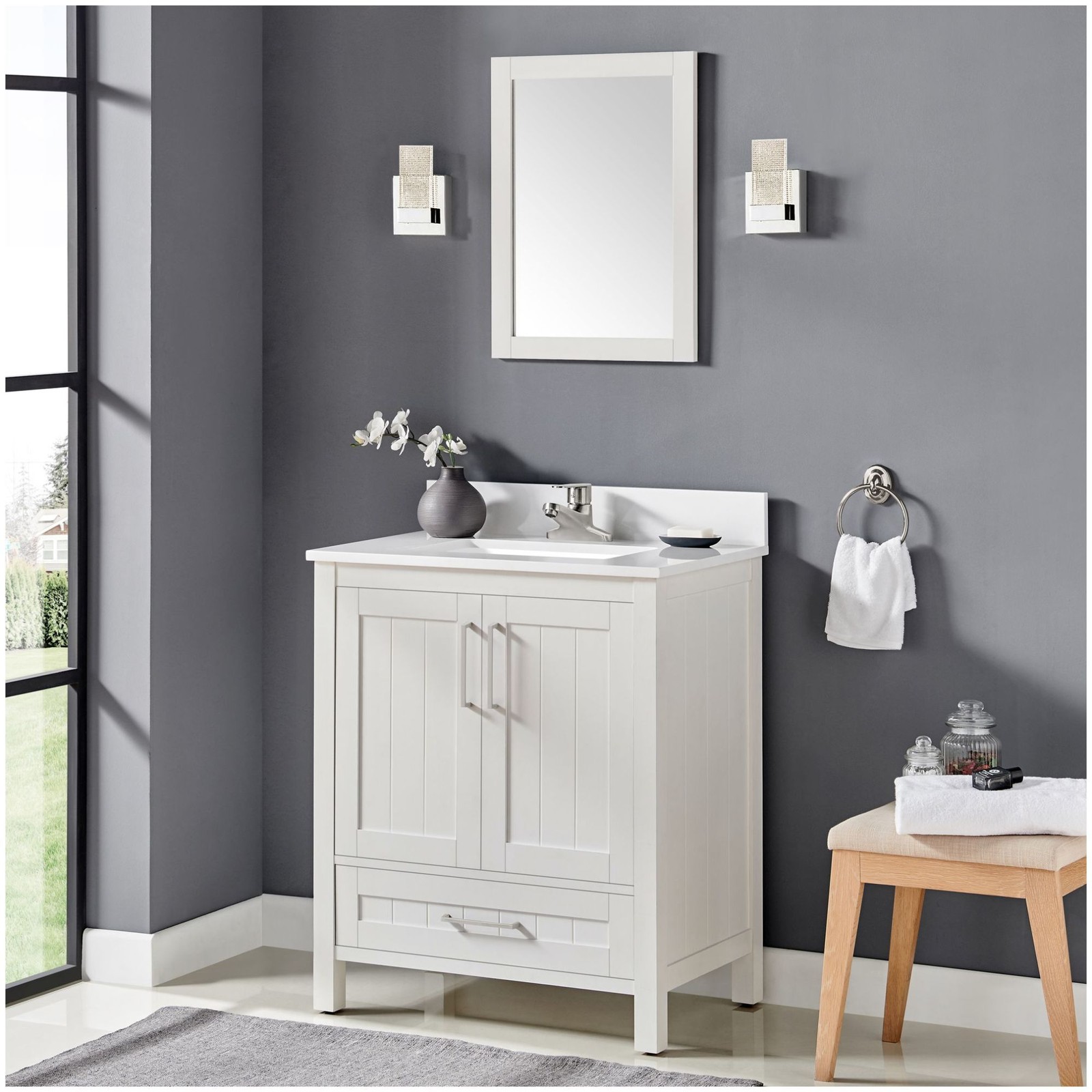 Ove Decors Kansas 30 Kansas 30″ – White / Cultured Marble Top