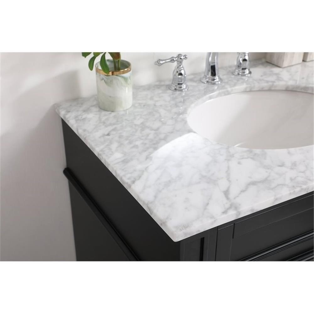 Elegant Decor Park Avenue 32″ Solid Wood & Metal Single Bathroom Vanity in Black