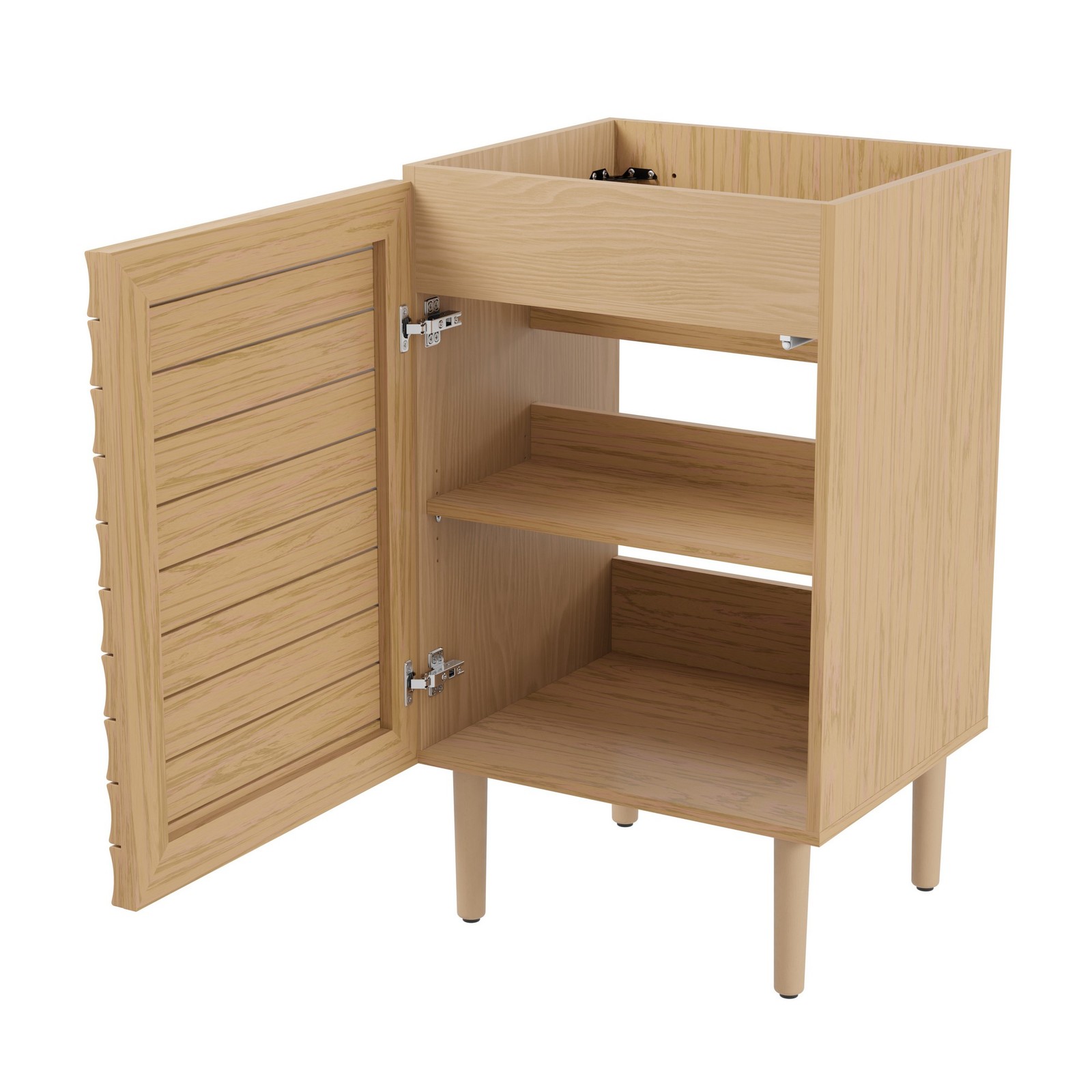 Aubert 20 in. W x 18 in. D x 33 in. H Thick Linear Slat Modern Farmhouse 2-Shelf