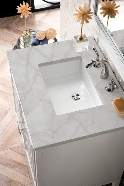 30″ James Martin Athens E645-V30-GW-3VSL Vanity Cabinet Victorian Silver Top