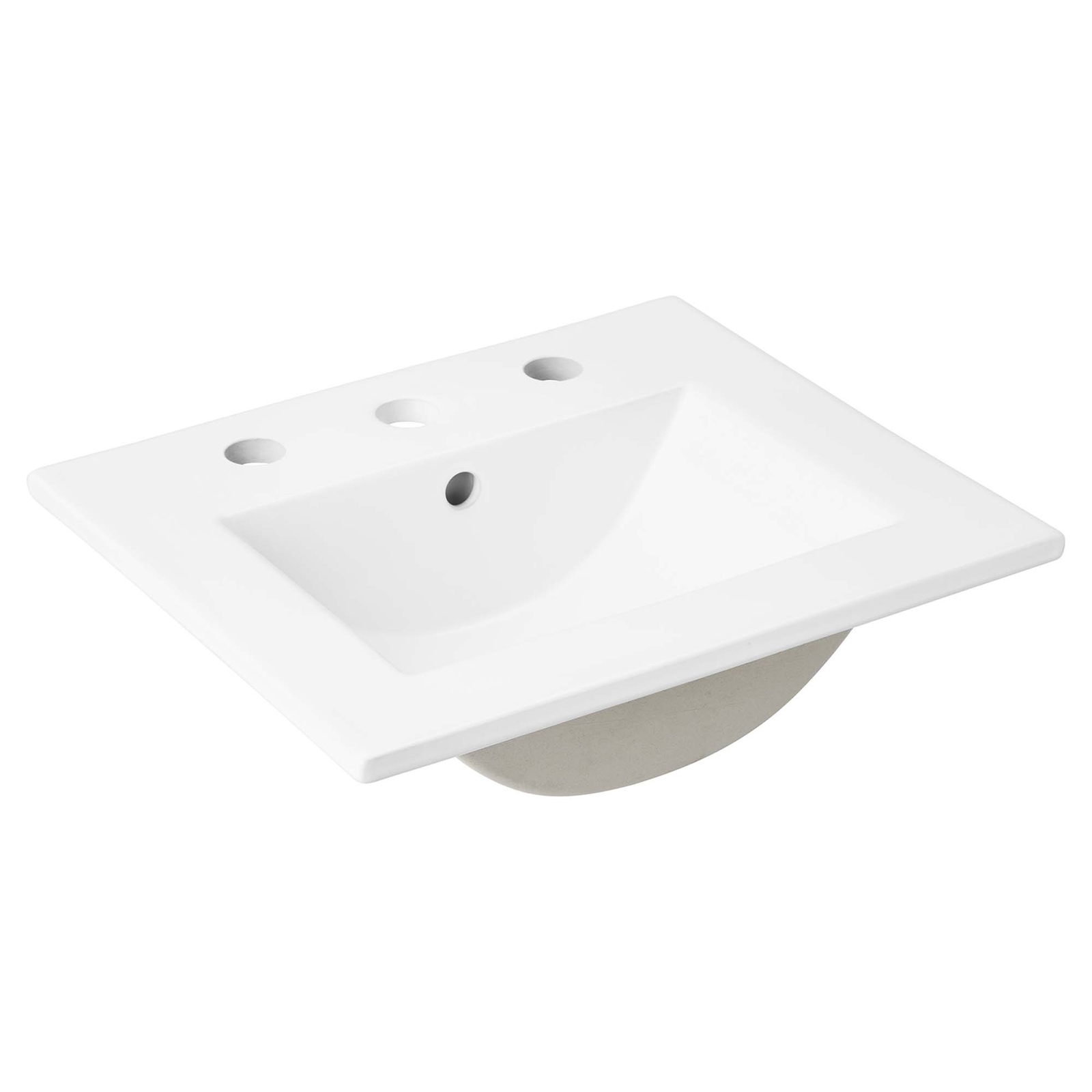 Modway Chaucer 18” Bathroom Vanity in Black White With Ceramic Sink Basin
