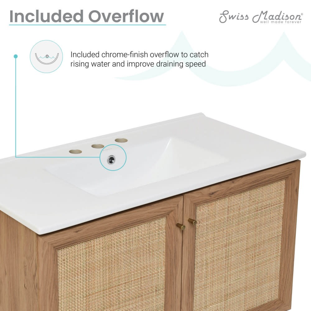 Swiss Madison SM-BV667-3 Classe 36″ – Golden Oak / White