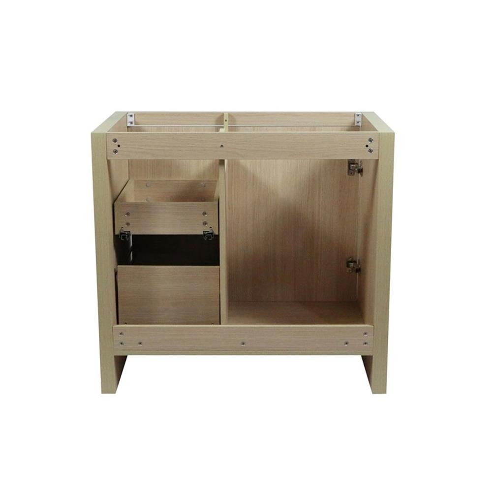 36″ Single Sink Vanity In Neutral Finish with White Ceramic Top