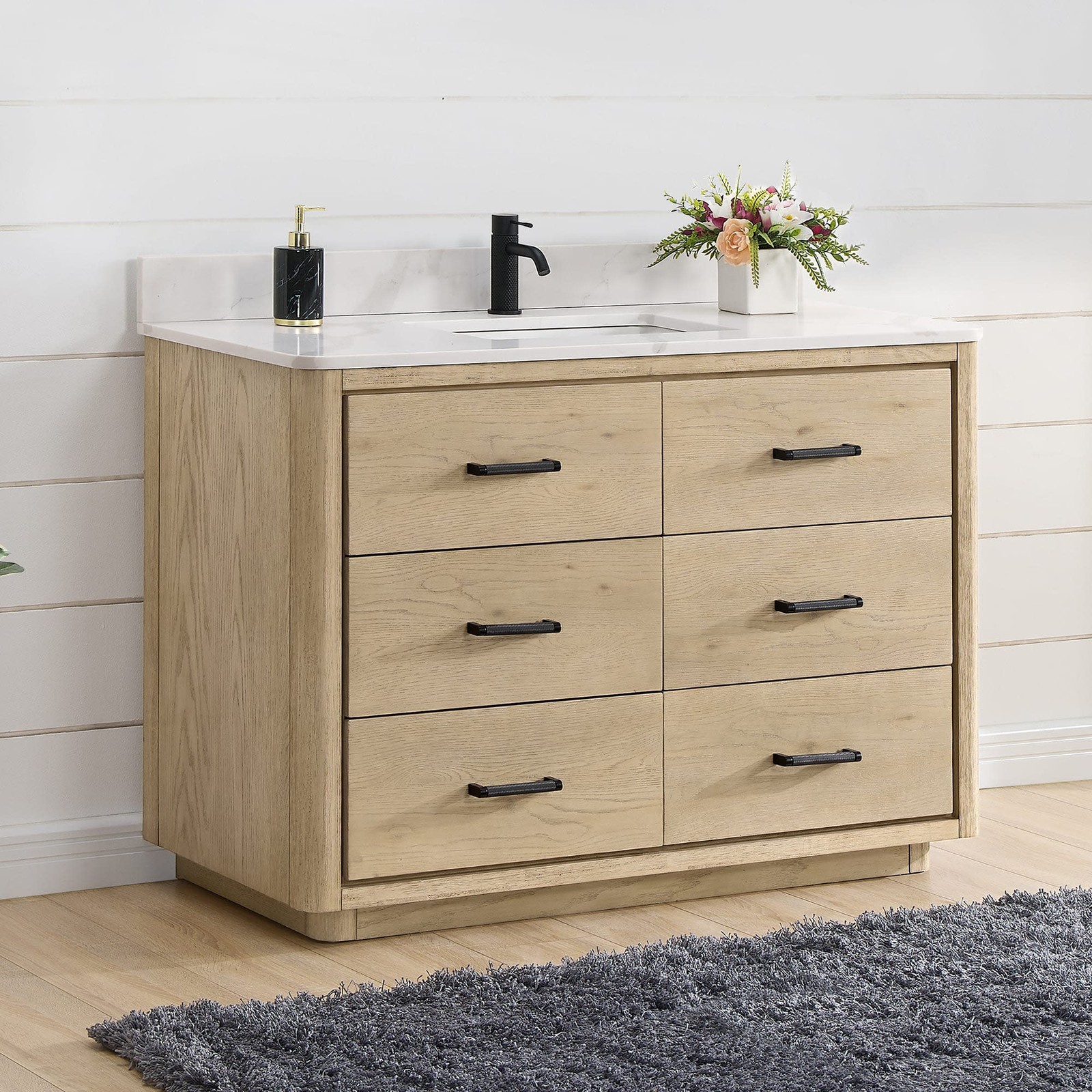 Miseno MV-NM-706548 Porto 48″ – Aged Natural Oak / Fish Maw White