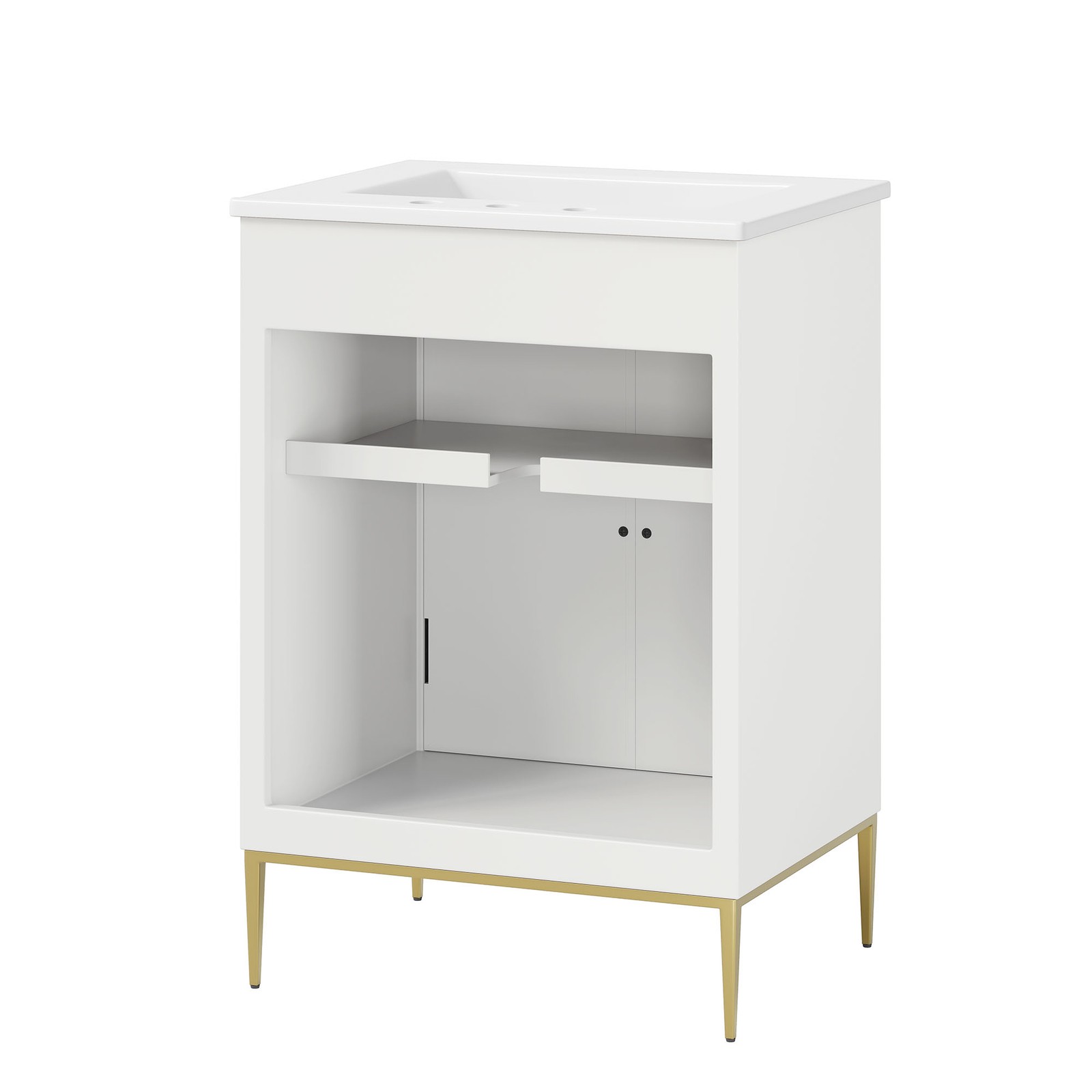 Modway Awaken 24″ Bathroom Vanity in White With Ceramic Sink Basin