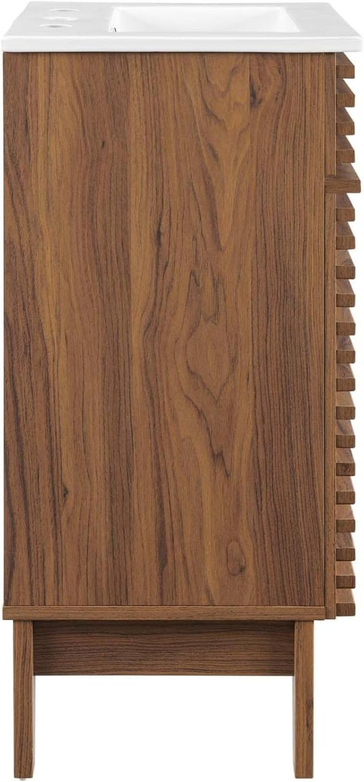 18″ Walnut White Bathroom Vanity with Sink – Stylish & Functional Design