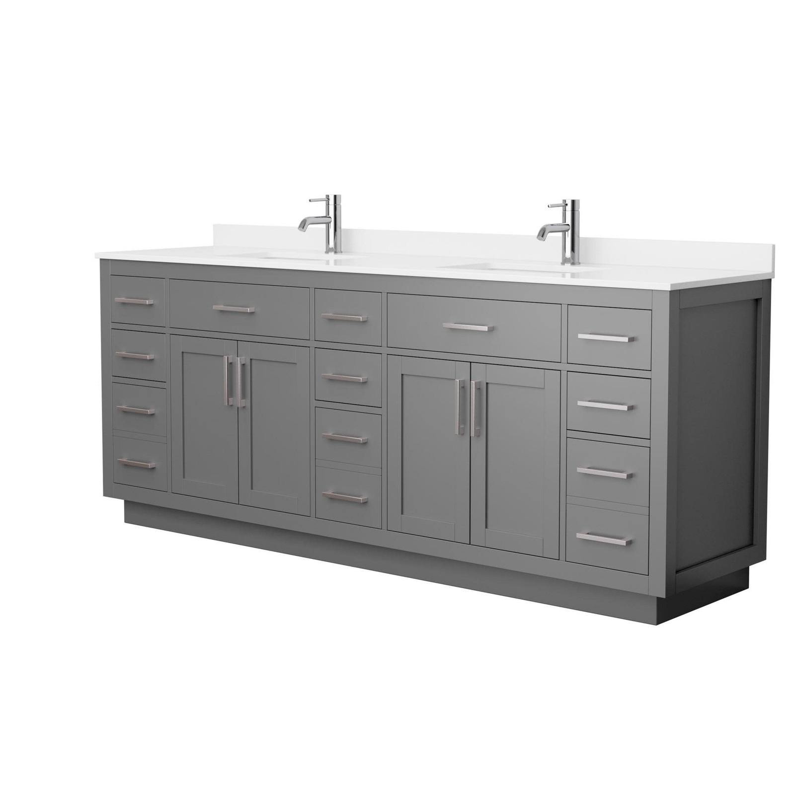 Wyndham Collection WCG262684D-QTZ-UNSMXX Beckett TK 84″ – White / White Quartz
