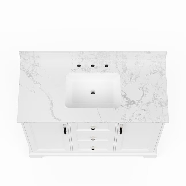 Allen + Roth Pittman 42” Transitional Bathroom Vanity White W/ Stone Top
