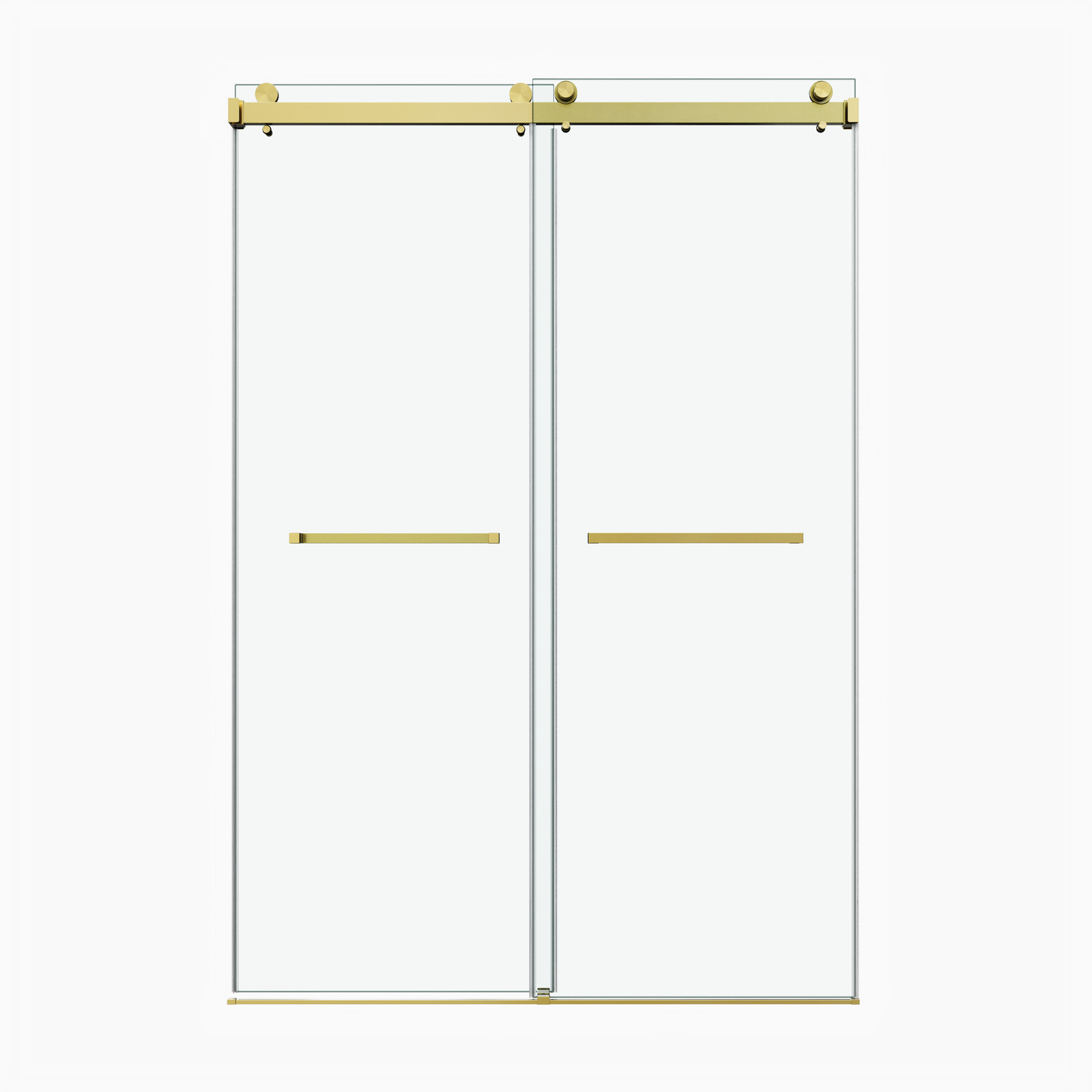 60″x72″ Frameless Glass Shower Door for Double Opening, Gold, 3/8″ Tempered