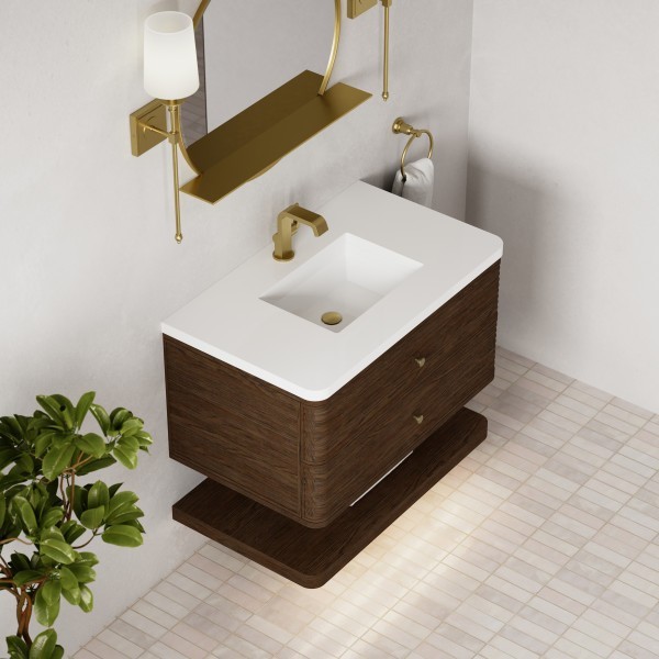 36″ James Martin Allamari D640-V36-SBL-3WZ Vanity Cabinet White Zeus Top