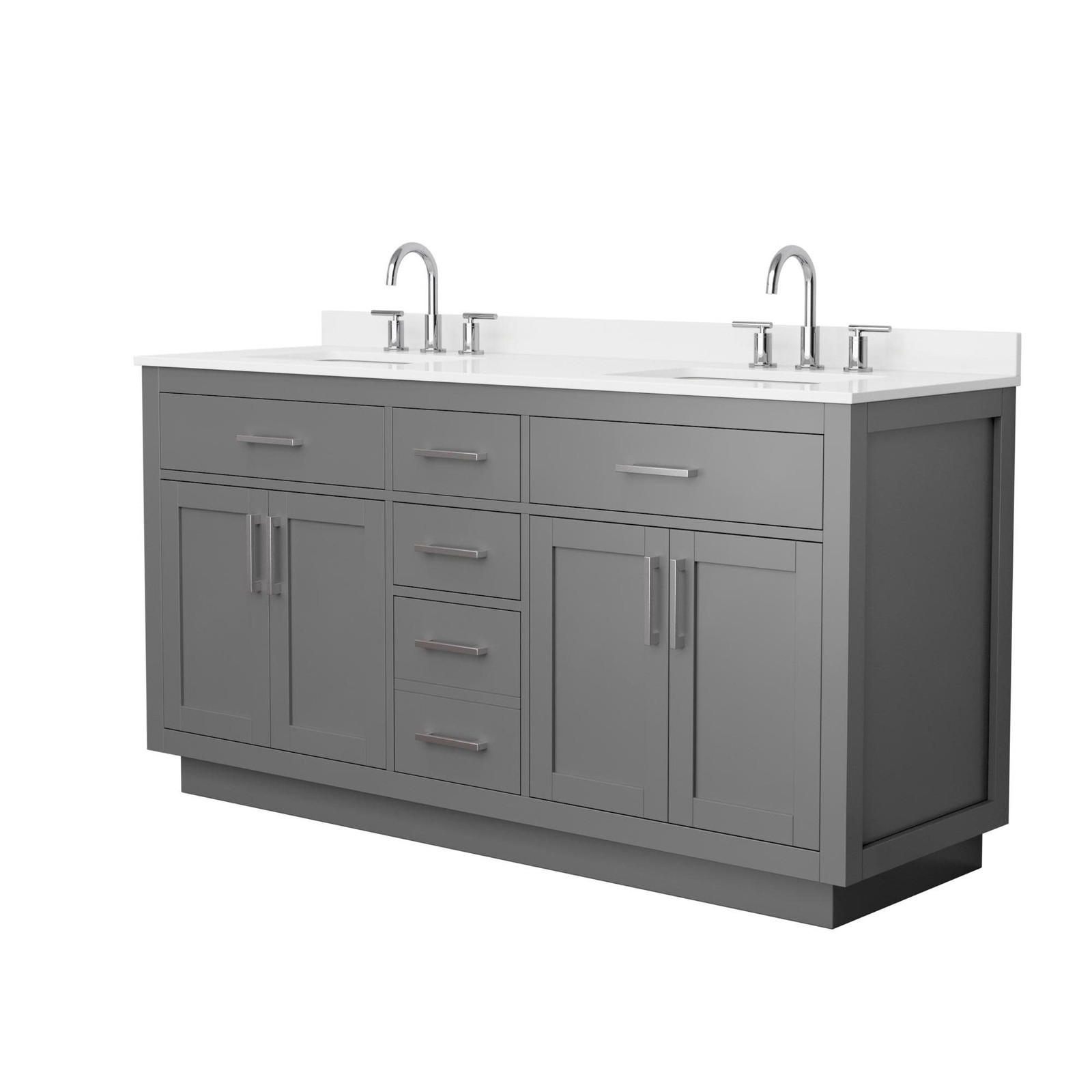 Wyndham Collection WCG262666D-QTZ-US3MXX Beckett TK 66″ – White / White Quartz