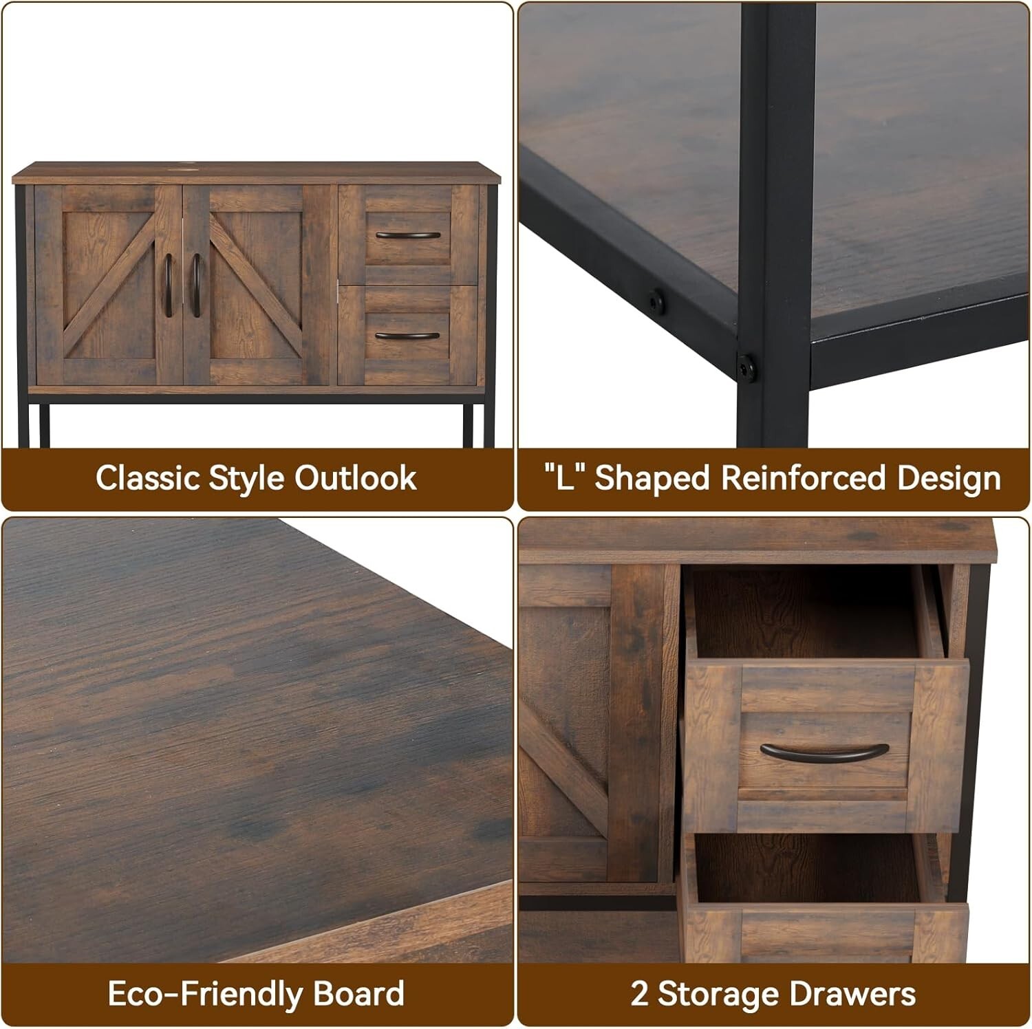 36” Bathroom Vanity Cabinet Basin Sink with 2-Doors Drawers Storage Open Shelf