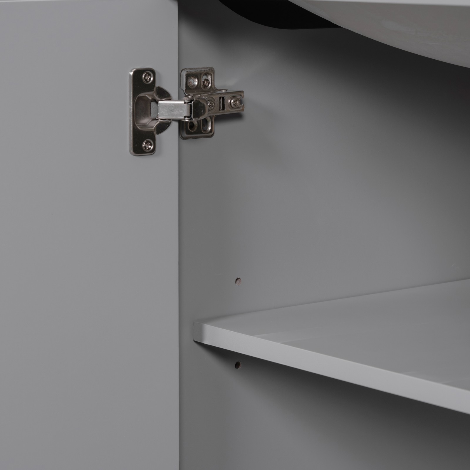 36″ Bathroom Vanity Base Only, 6 Drawers, Adjustable Shelf, Gray