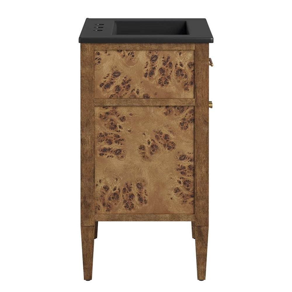 Modway Elysian 24″ Modern Wood Bathroom Vanity in Black and Brown
