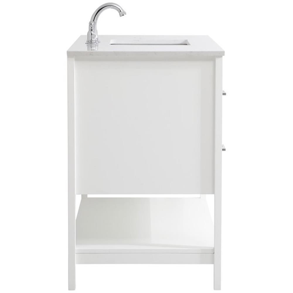 Elegant Decor Aubrey 48″ Single Quartz Top Bathroom Vanity in White