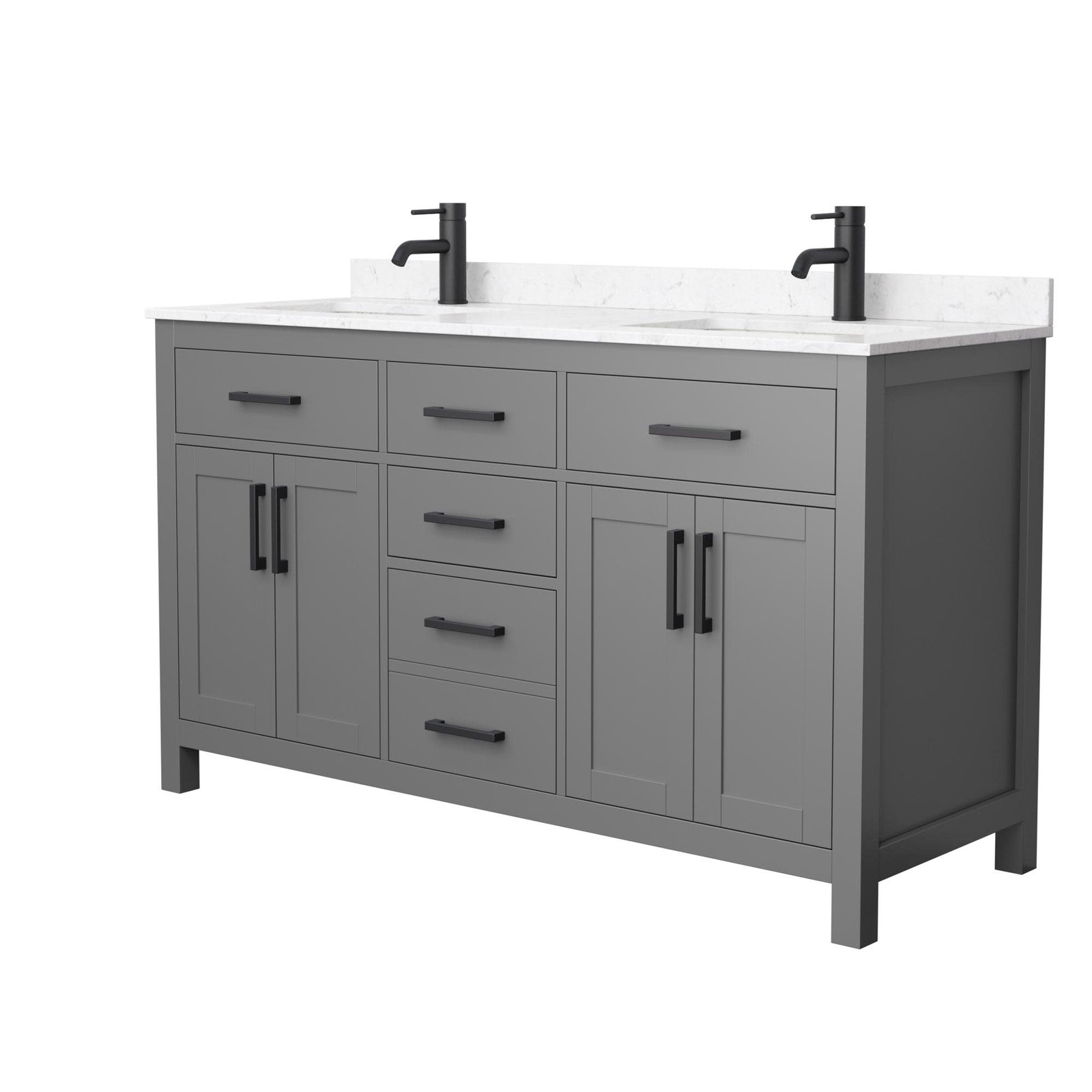 Wyndham Collection WCG242460D-UNSMXX Beckett 60″ – Dark Gray / White Cultured