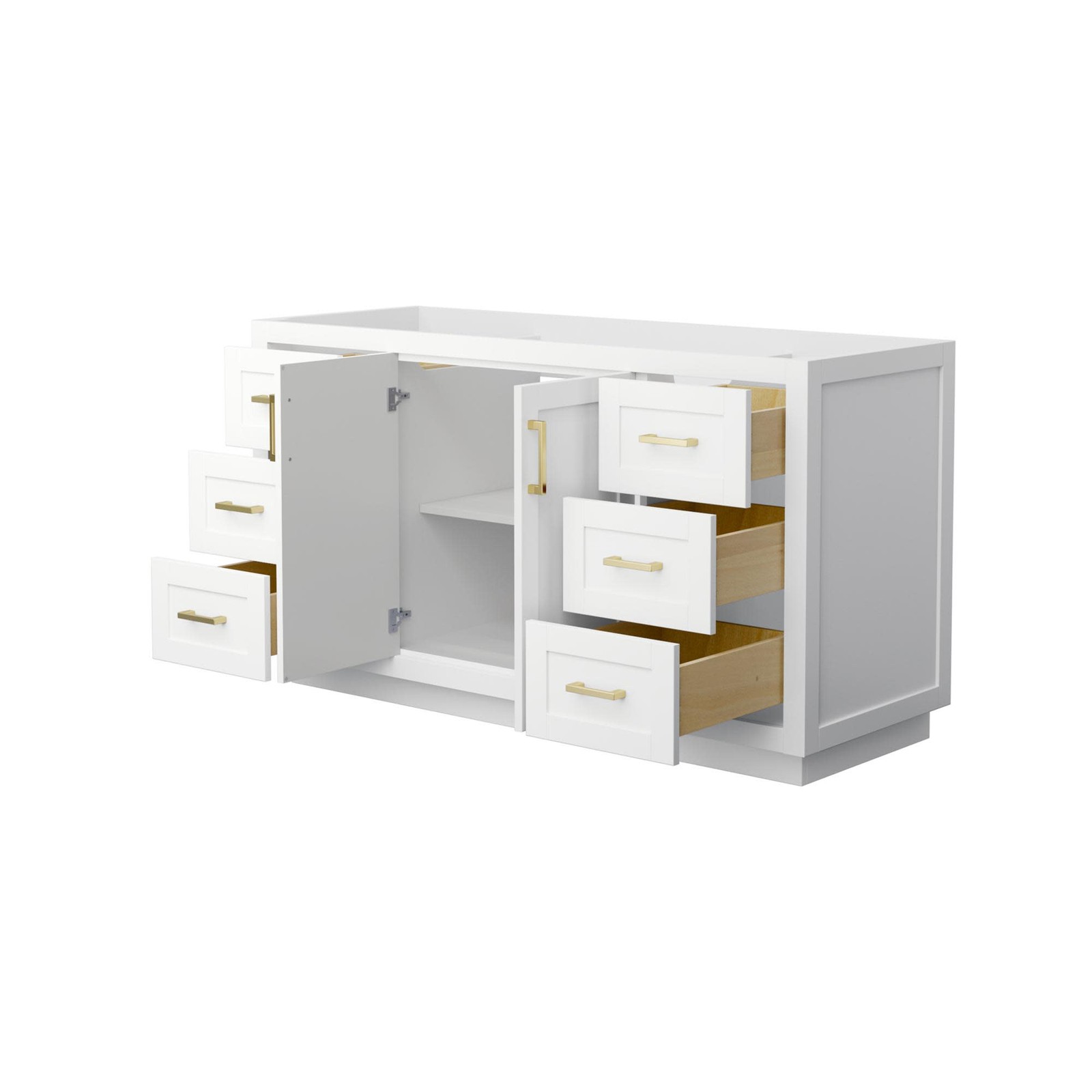 Wyndham Collection WCF2929-60S-CX-MXX Miranda 60″ Single – White / Brushed Gold