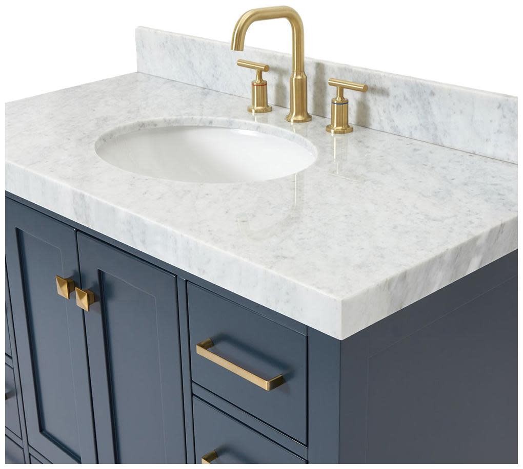 Ariel A042SCW5OVO Cambridge 43″ – Midnight Blue / Italian Carrara Marble Top /