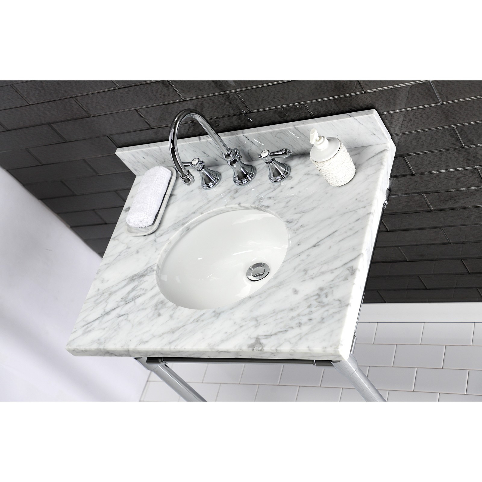 Kingston Brass KVPB3022M38 Templeton 30″ Marble Vanity Top – Carrara Marble