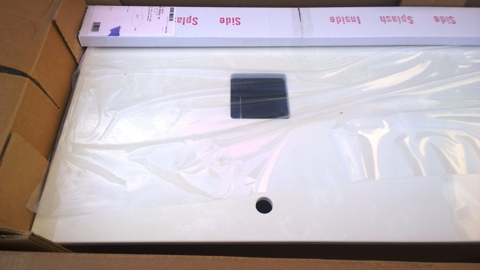 NIB Premium White CULTURED MARBLE VANITY TOP for Double Vessel Sinks 88″ x 22″