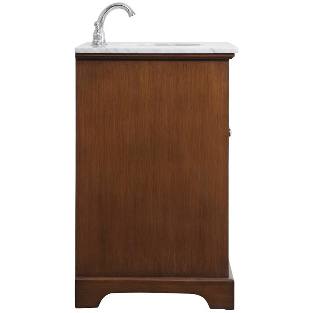 Elegant Decor Aaron 32″ Single Marble Top Bathroom Vanity in Teak