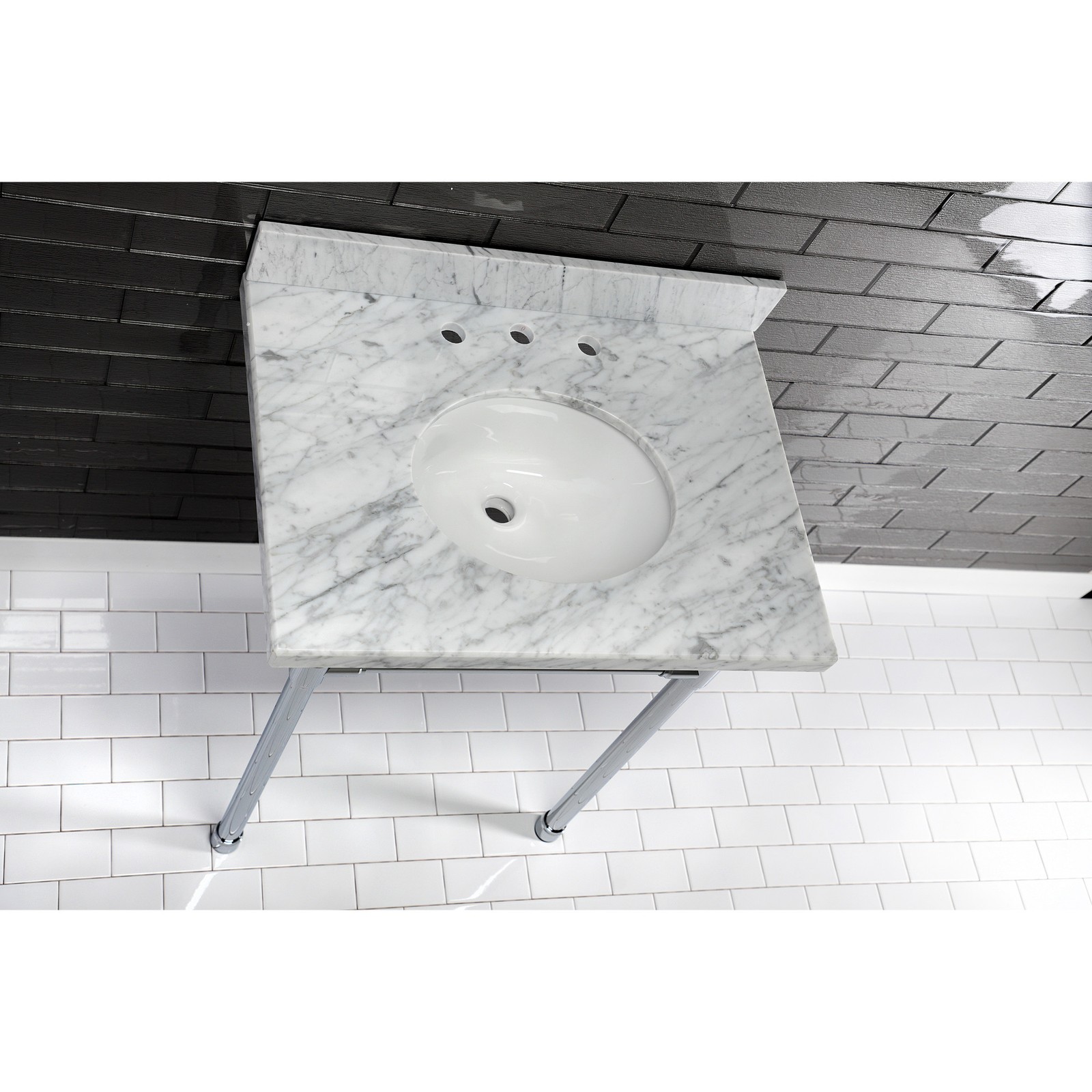 Kingston Brass KVPB3022M38 Templeton 30″ Marble Vanity Top – Carrara Marble