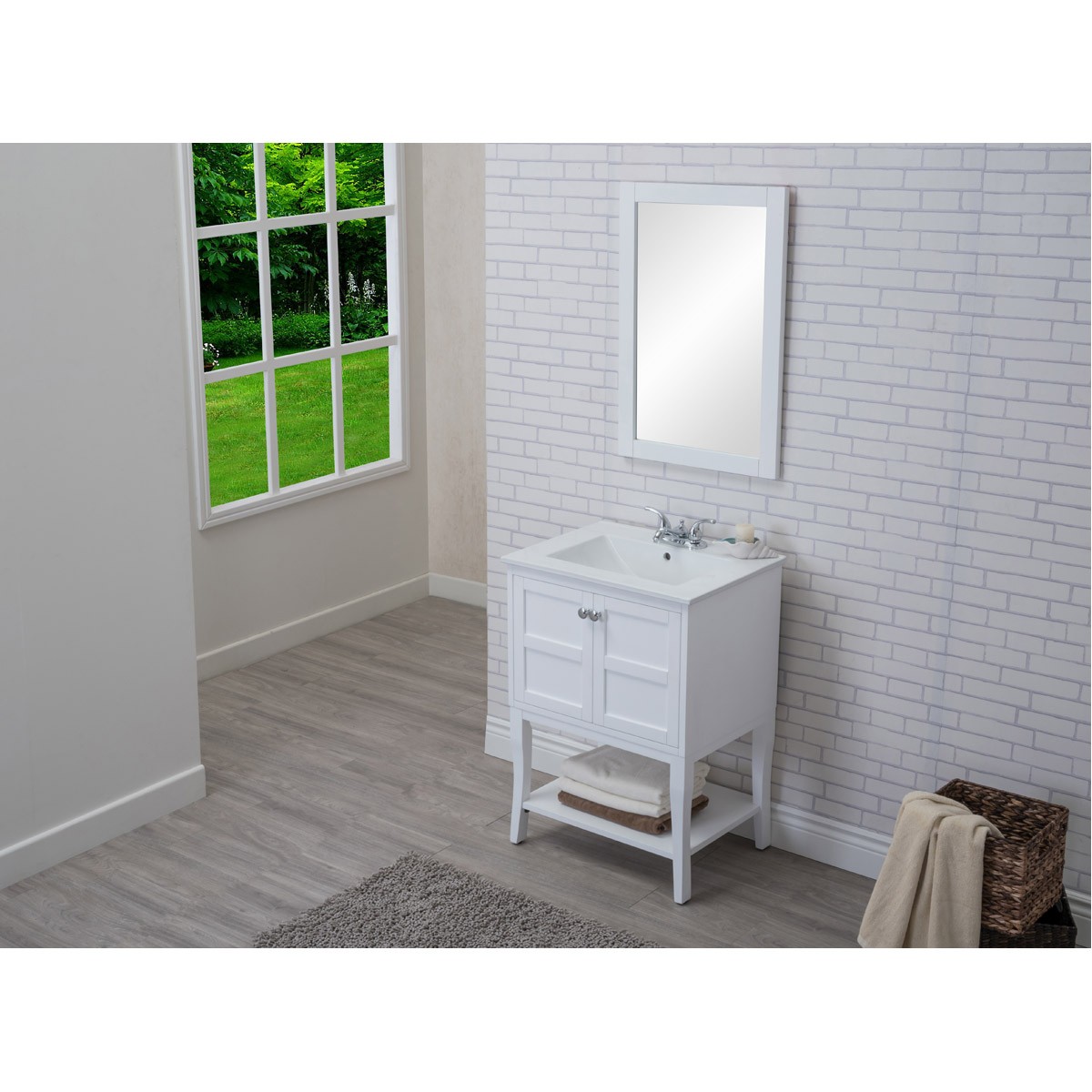 Elegant Lighting VF2100 Mason 24 X 33.25 inch White and Chrome Vanity Set