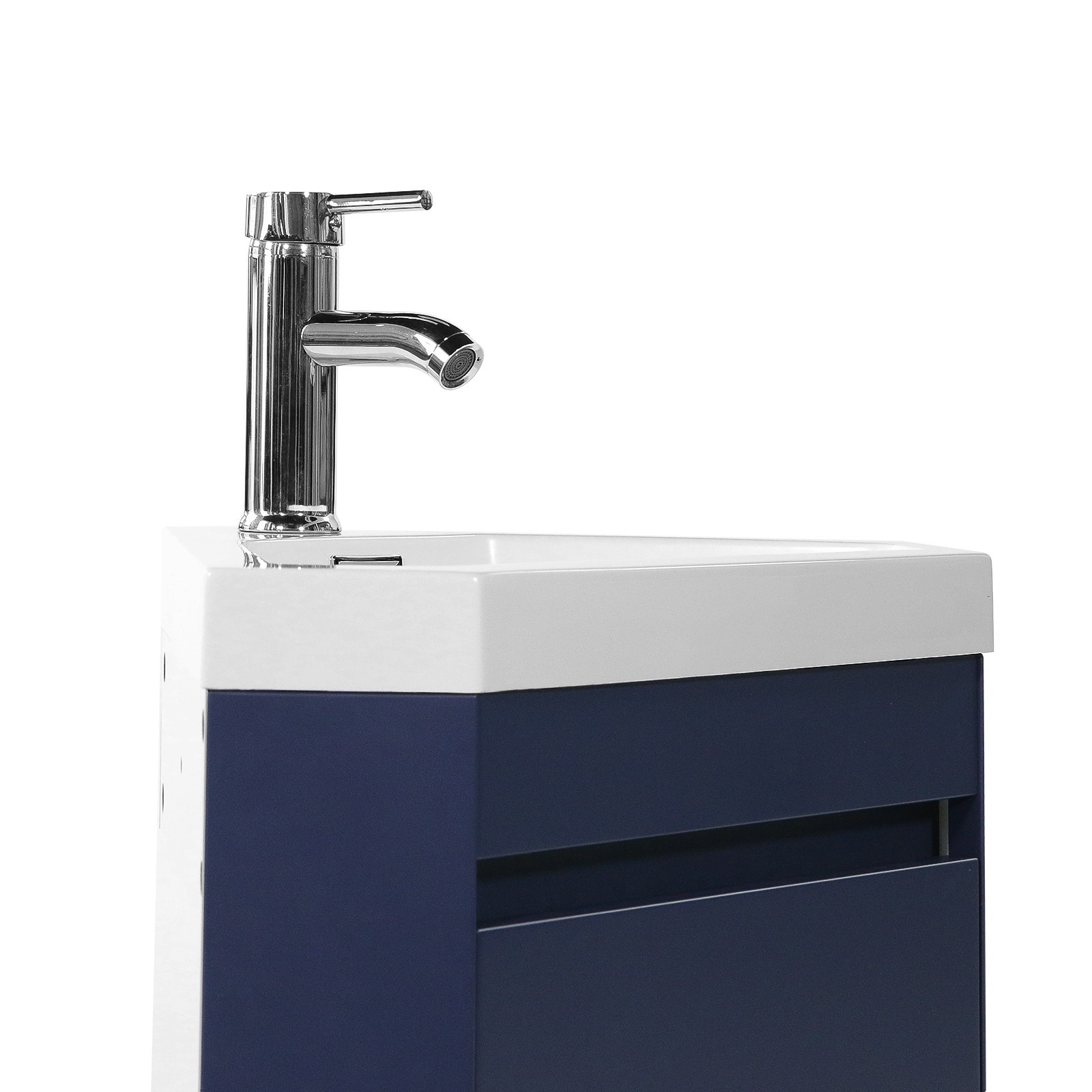 Corner Wall Mounted Bathroom Vanity Floating Cabinet w/Sink for Small Bathroom