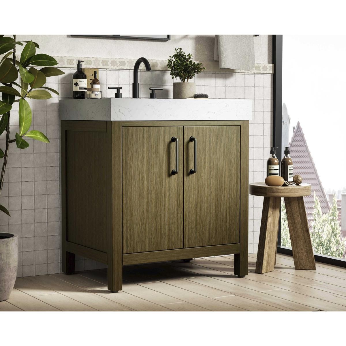 Elegant Lighting VF60630MCB Nathan Vanity Chestnut Brown