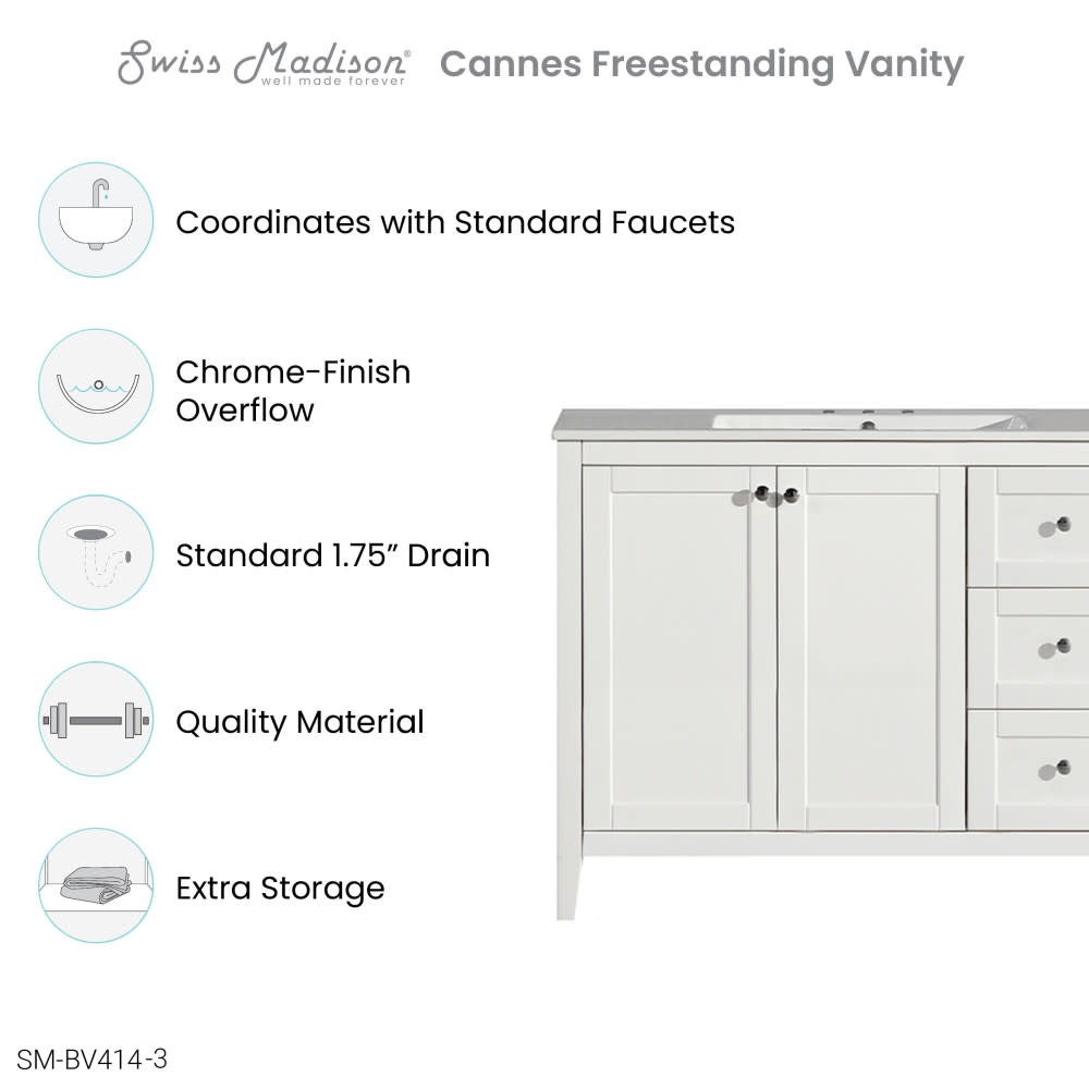 Swiss Madison SM-BV414-3 Cannes 48″ – White
