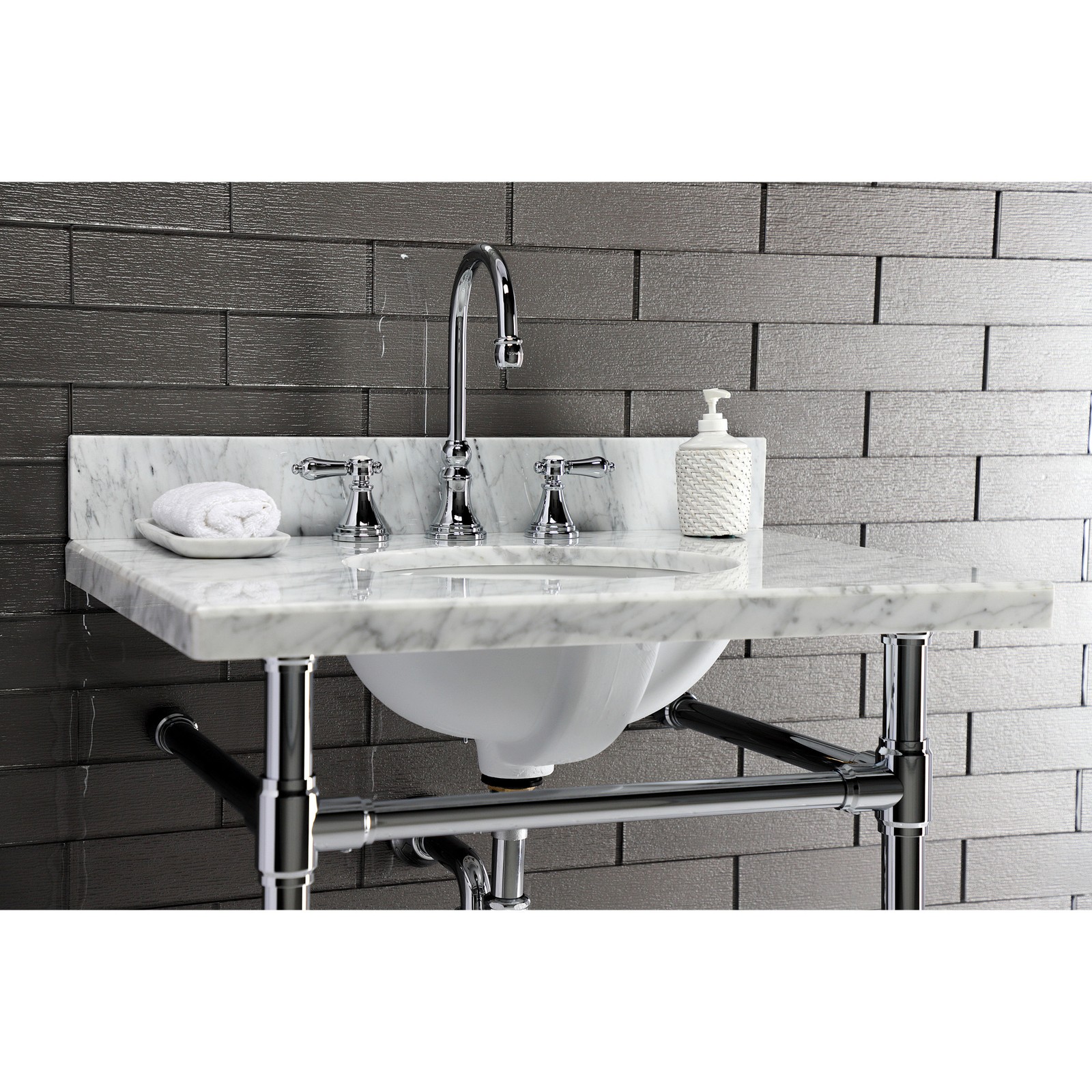 Kingston Brass KVPB3022M38 Templeton 30″ Marble Vanity Top – Carrara Marble