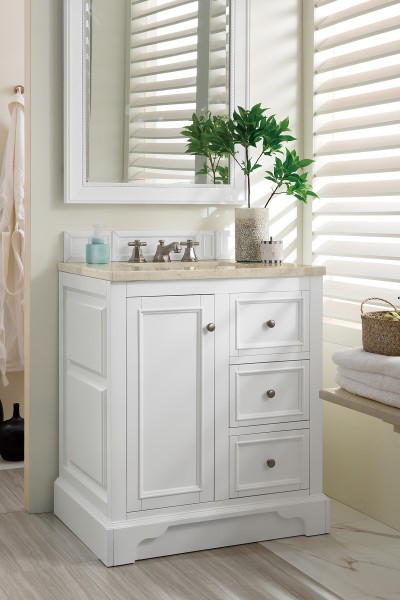 30″ James Martin De Soto 825-V30-BW-3TJR Vanity Cabinet Tajnar Eclos Top