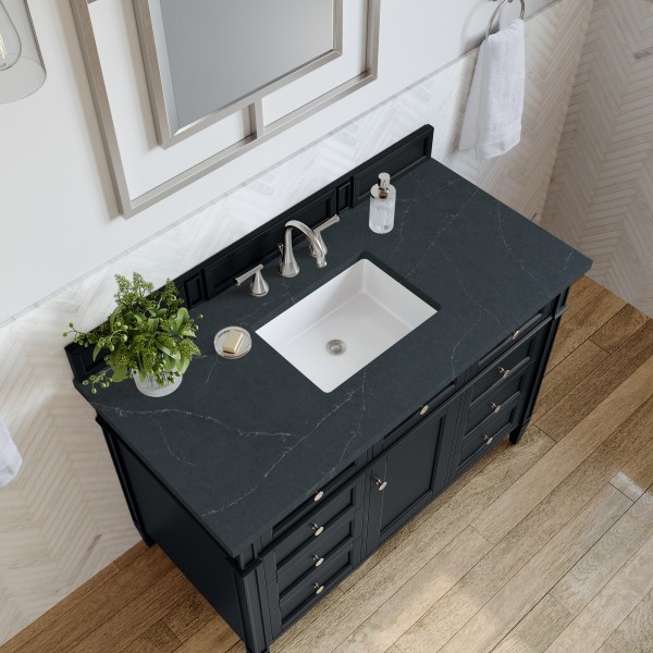 48″ James Martin Brittany 650-V48-BKO-3CSP Vanity Cabinet Charcoal Soapstone Top