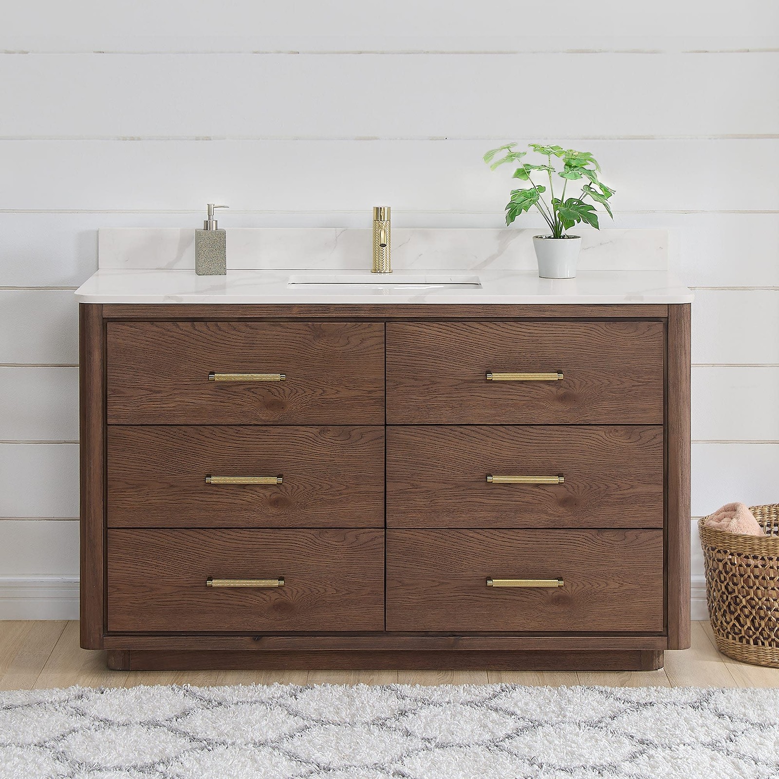 Miseno MV-NM-706555 Porto 54″ – Aged Natural Oak / Fish Maw White