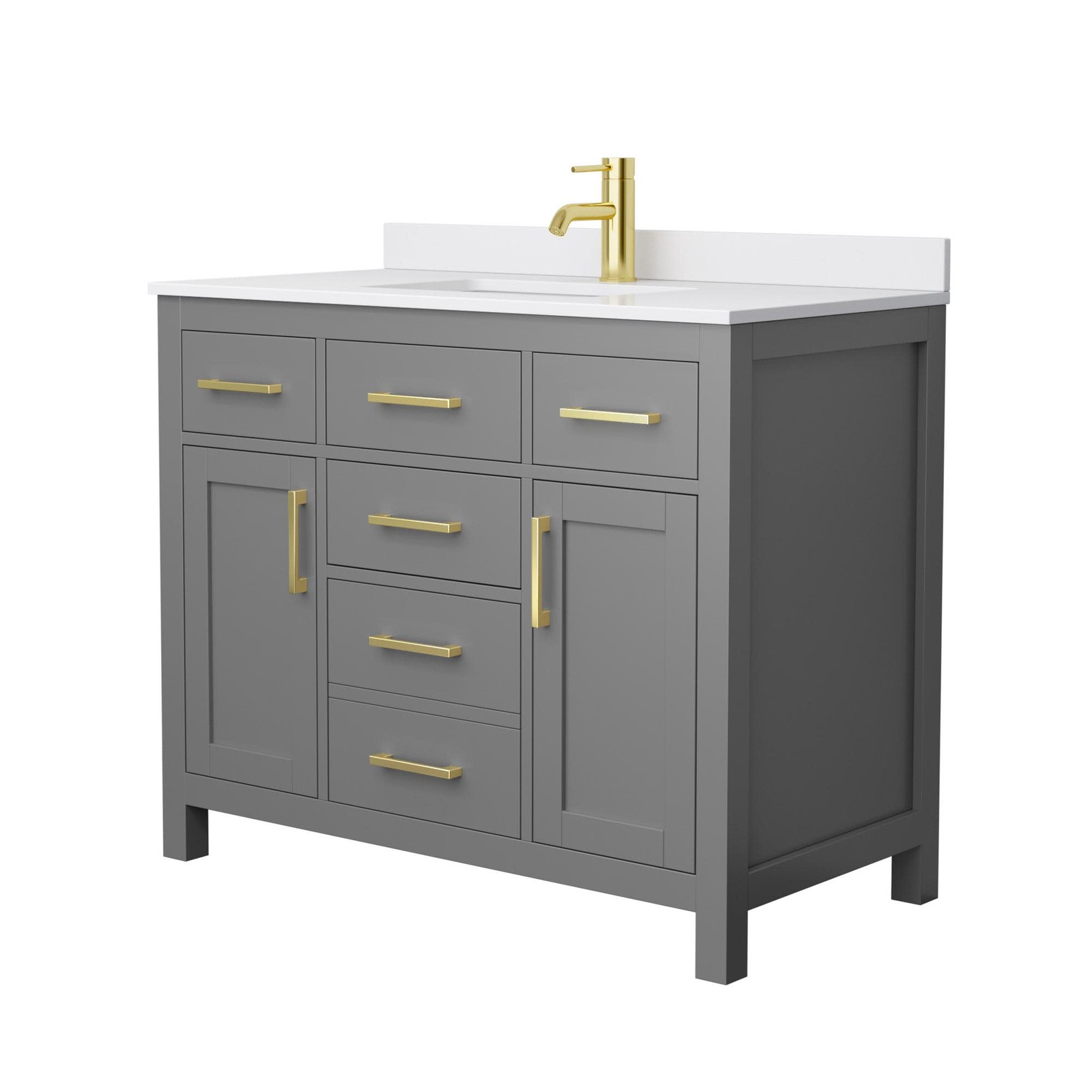 Wyndham Collection WCG242442S-UNSMXX Beckett 42″ – Dark Blue / Carrara Cultured