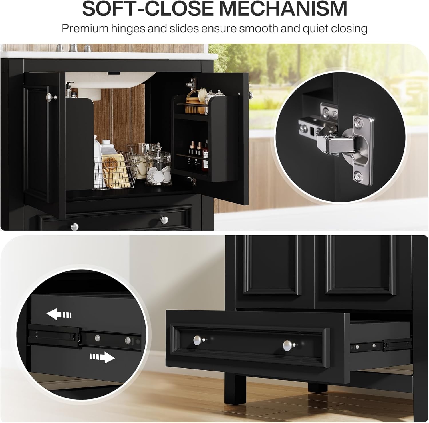 30″ Bathroom Vanity with Sink Combo Bathroom Cabinet with 2 Doors and 1 Drawer