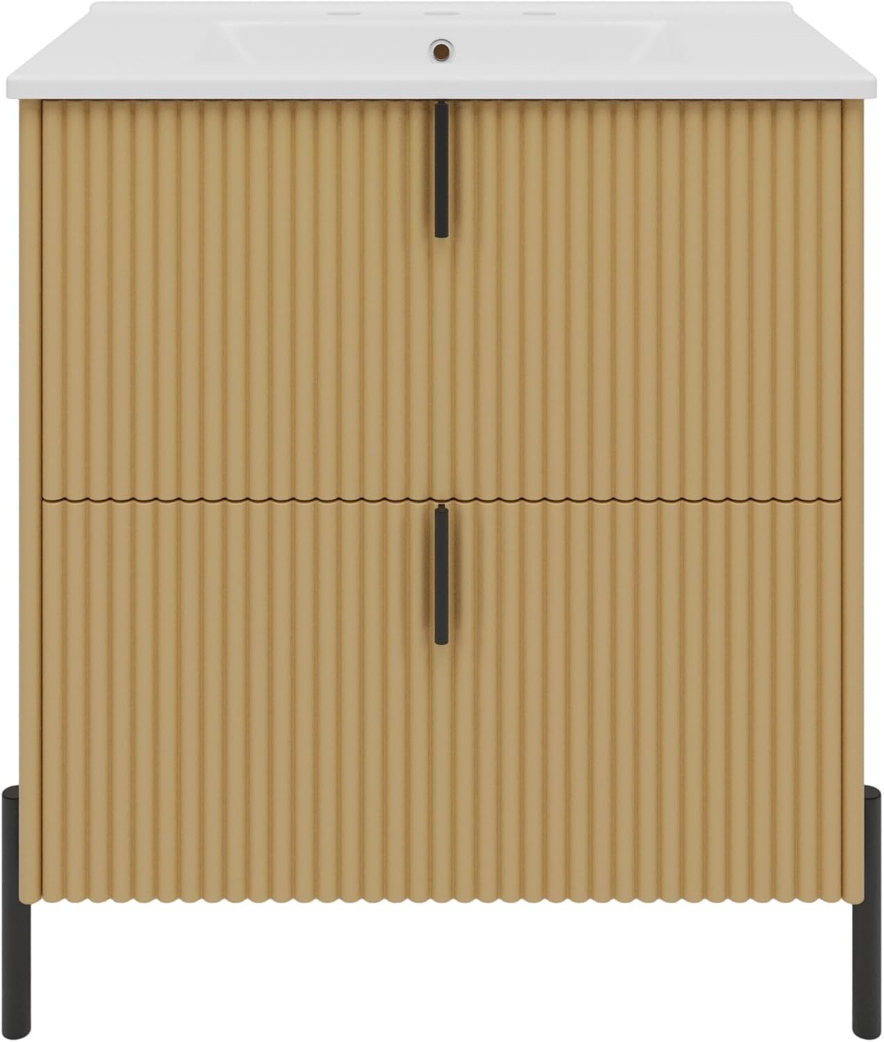 30 in.Bathroom Vanity with Fluted Design Vanity with Sink Suit For Any Bathroom