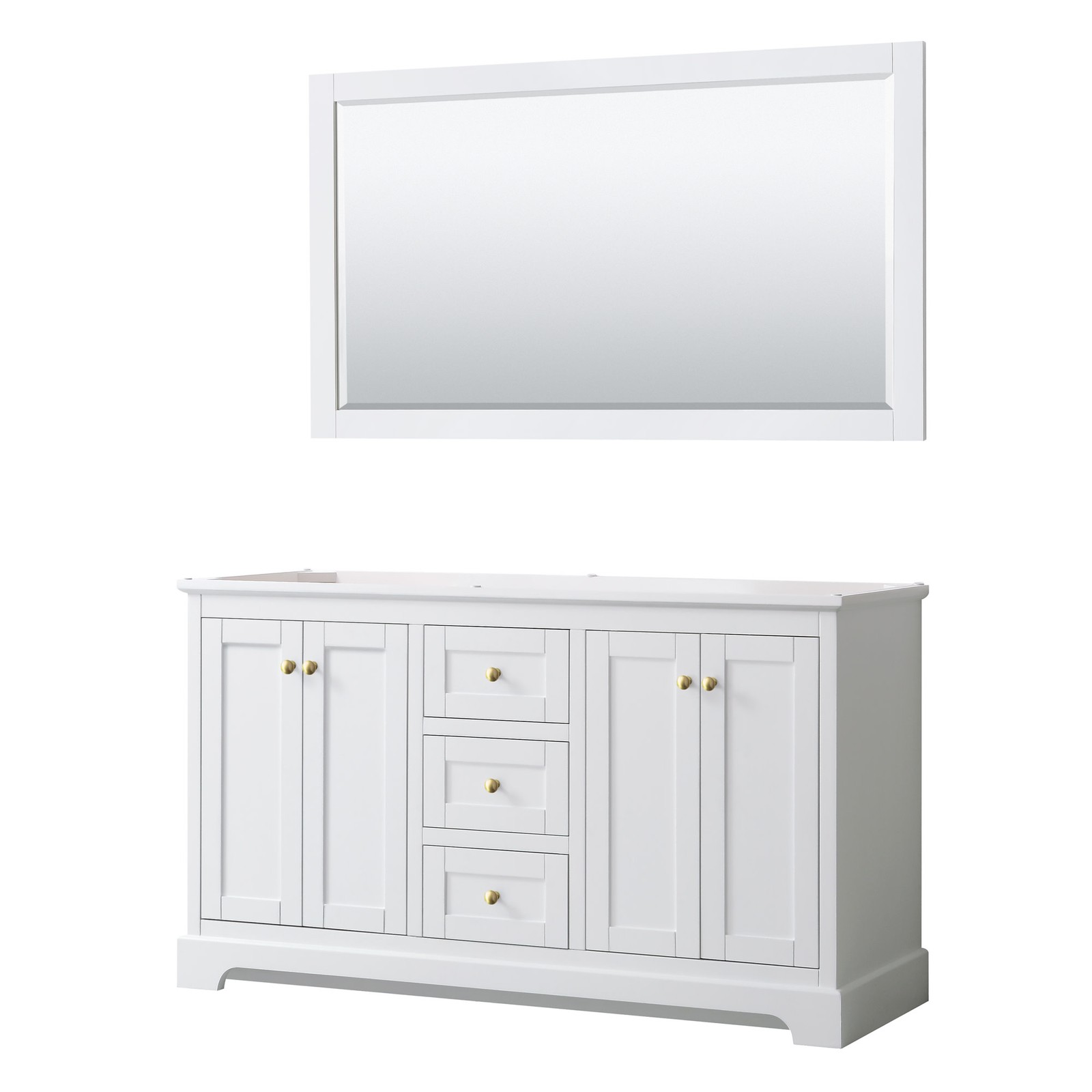 Wyndham Collection WCV232360DCXSXXM58 Avery 60″ Double – White / Brushed Gold