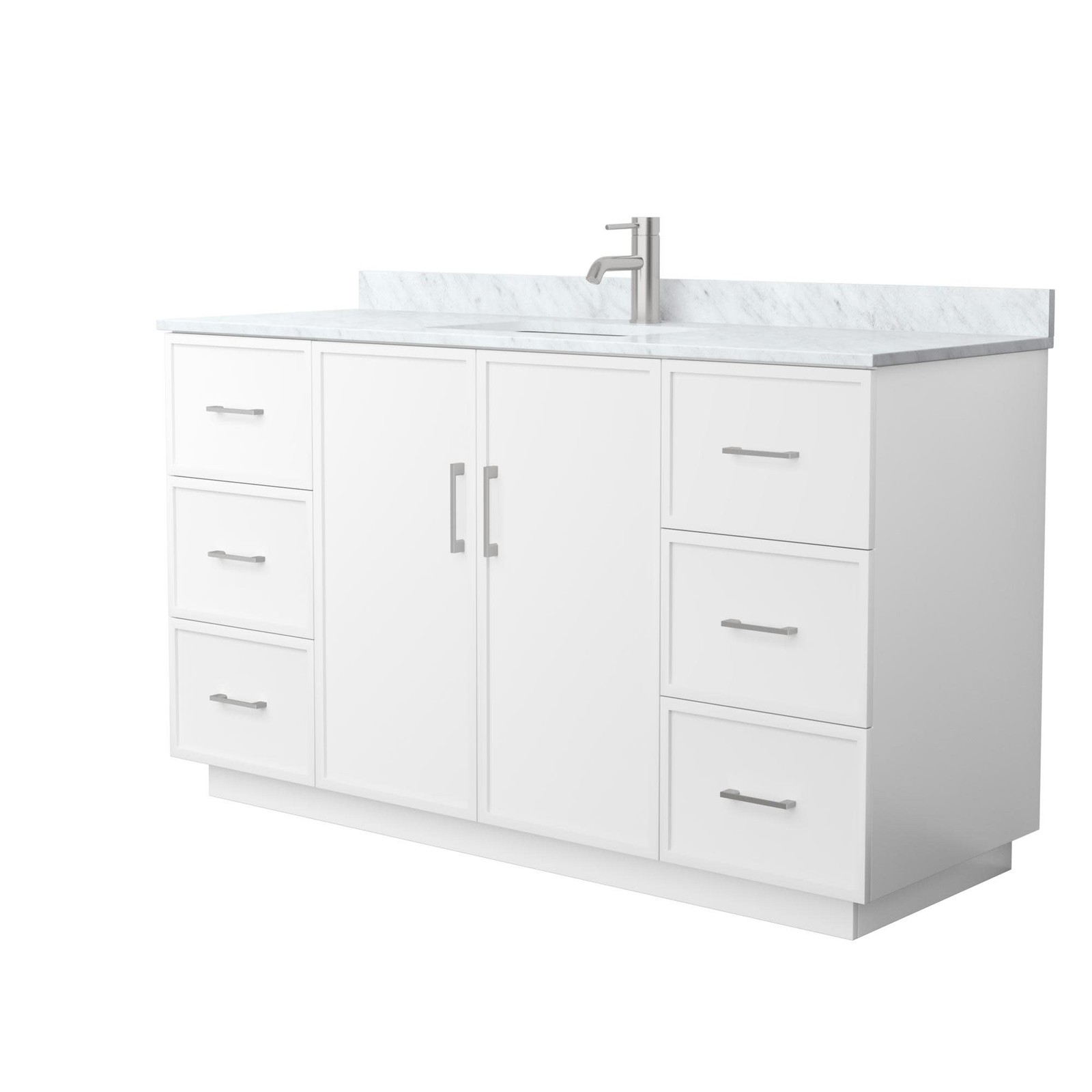 Wyndham Collection WCH7474-60S-CMUNS-MXX Elan TK 60″ – White / Brushed Nickel