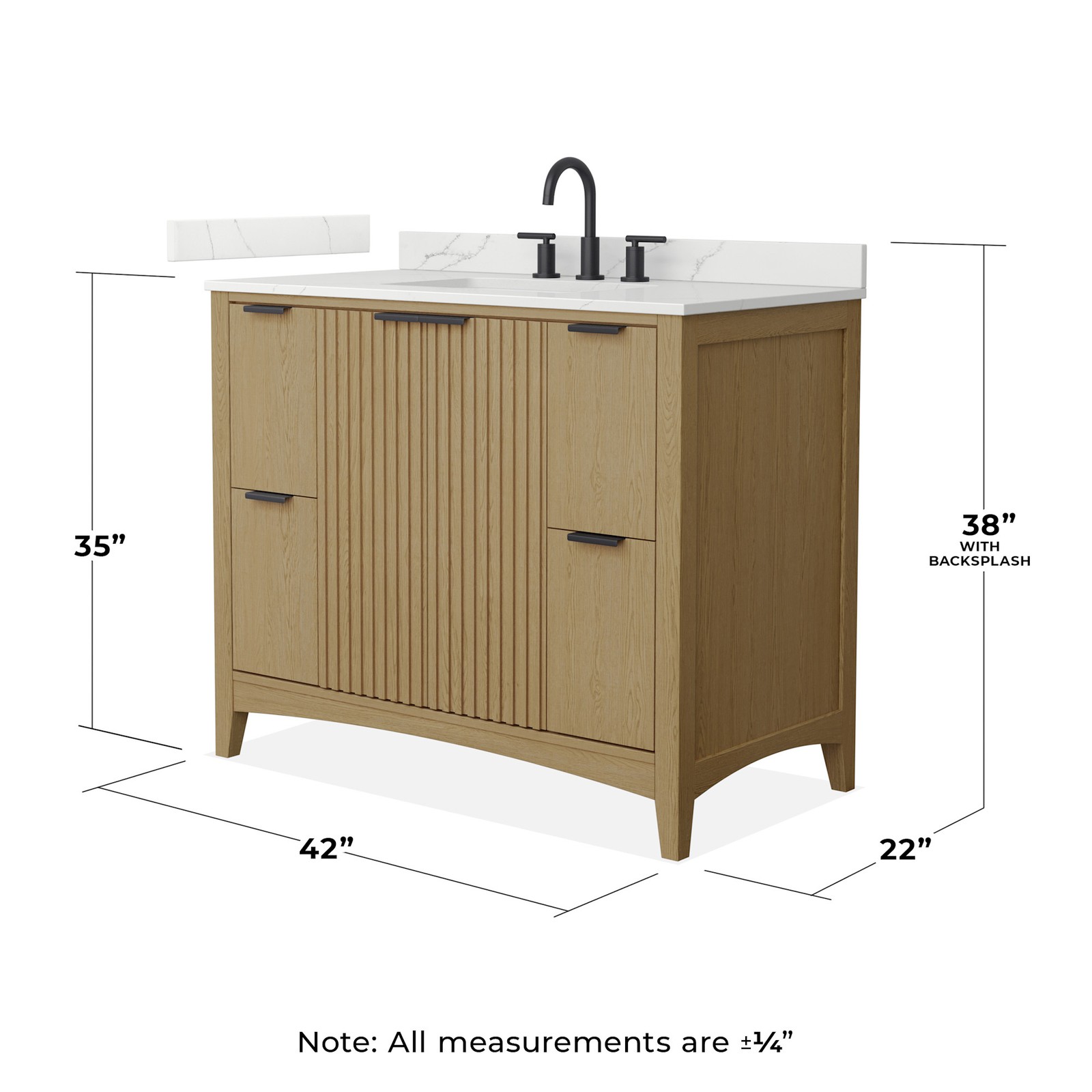 Wyndham Collection WCF9191-42S-QTZ-US3MXX Palmilla 42″ – Natural Oak / Giotto