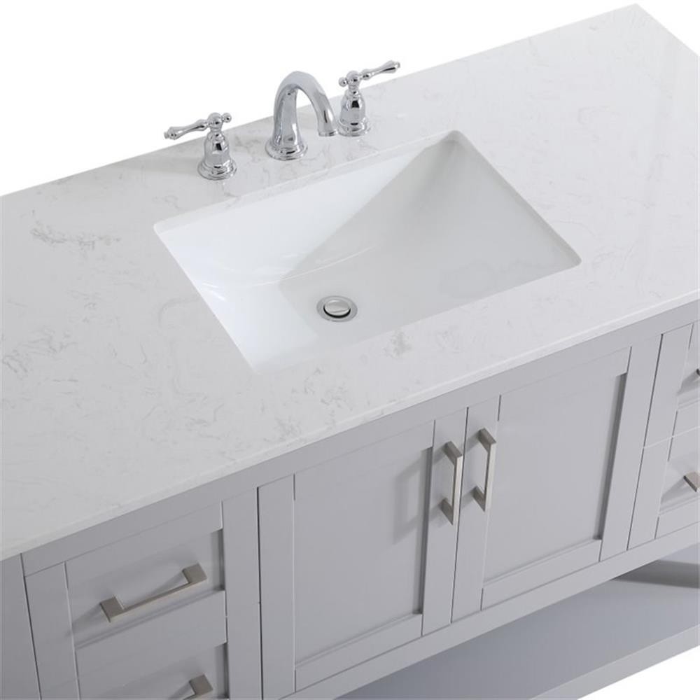 Elegant Decor Aubrey 48″ Single Quartz Top Bathroom Vanity in Gray