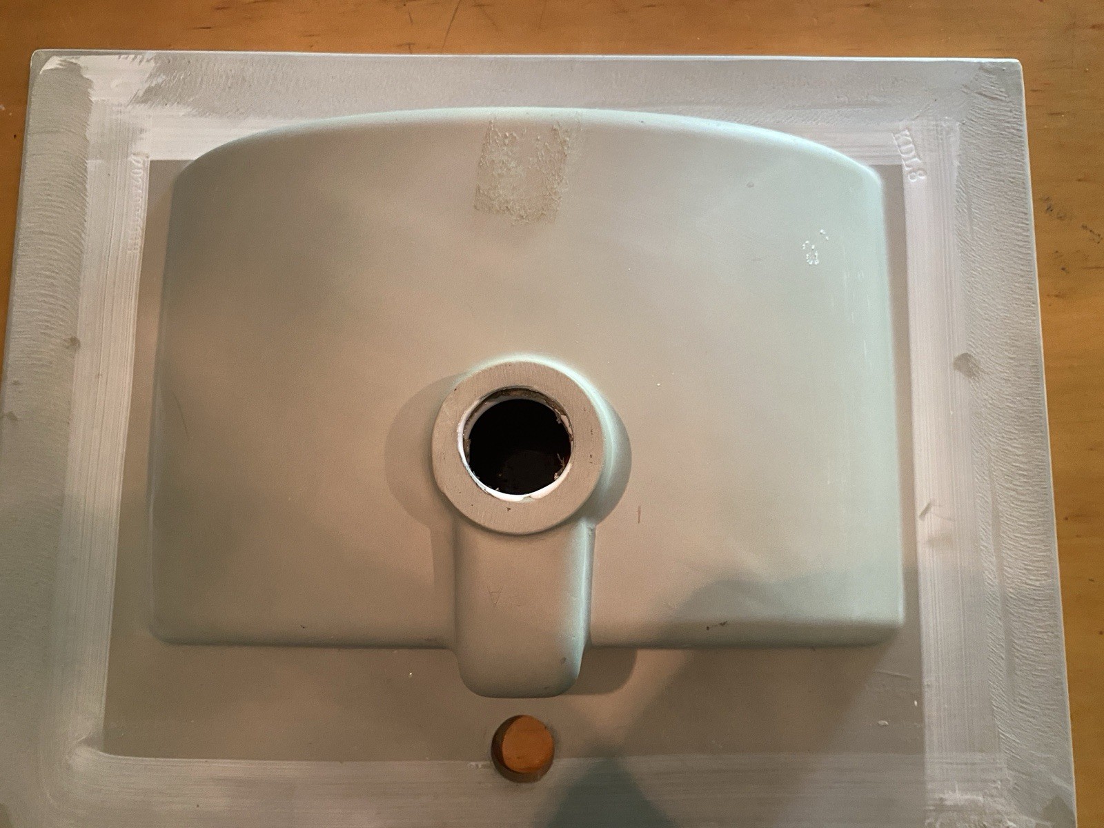 24″ Ceramic Vanity Top Sink, Modern Rectangular Bathroom Basin with Faucet Hole