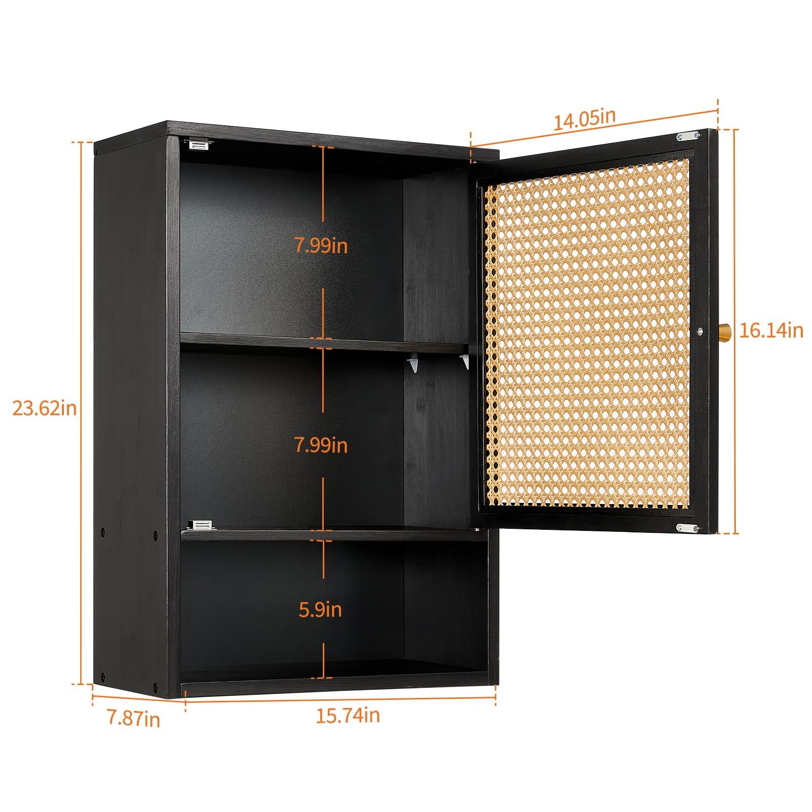 Garvee Rattan Door Bamboo Wall Storage Cabinet,Bathroom Medicine Cabinet,Kitchen