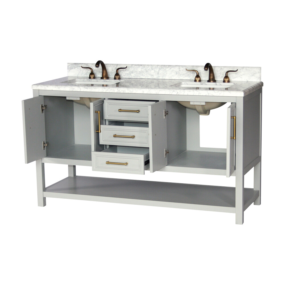60-Inch Contemporary Style Double Sink Bathroom Vanity Model 913-G