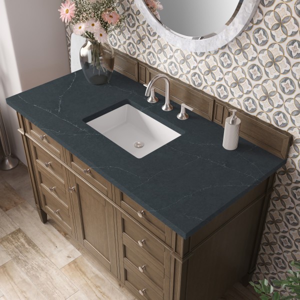 48″ James Martin Brittany 650-V48-SBR-3CSP Vanity Cabinet Charcoal Soapstone Top