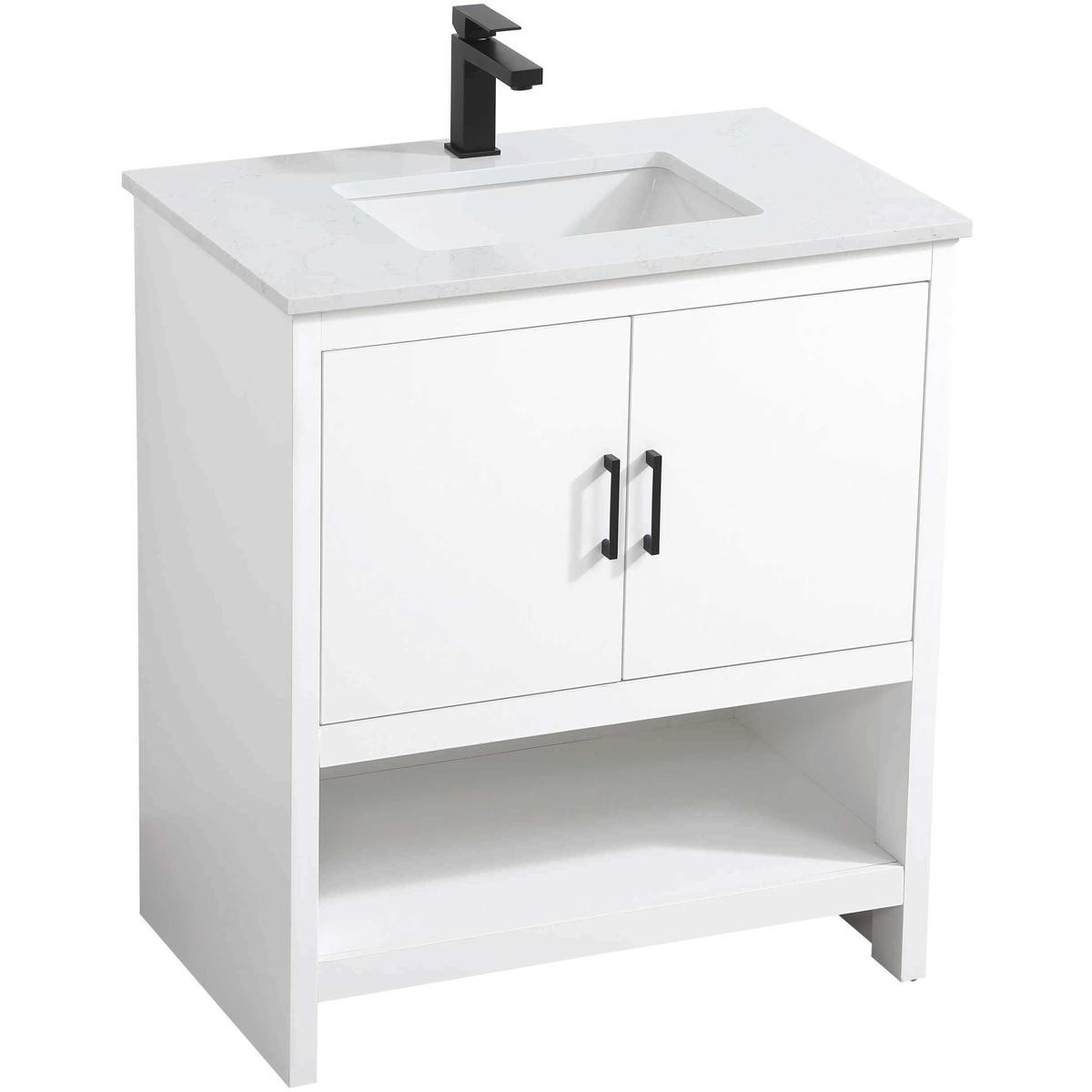 Elegant Lighting VF25230MWH Ira 30 X 34 inch White Bathroom Vanity Cabinet