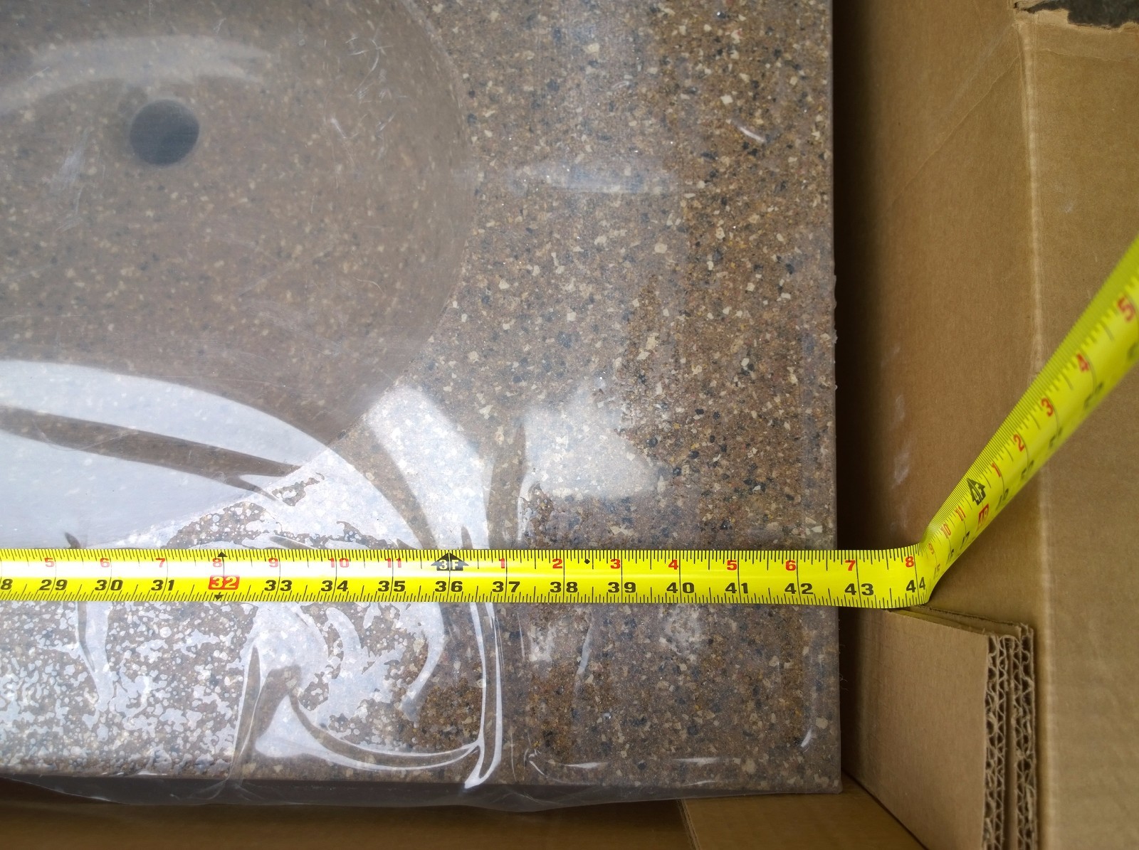 NIB Bath Premium SYNTHETIC GRANITE Vanity Cabinet Top SINK 43″W x 20.5″ D